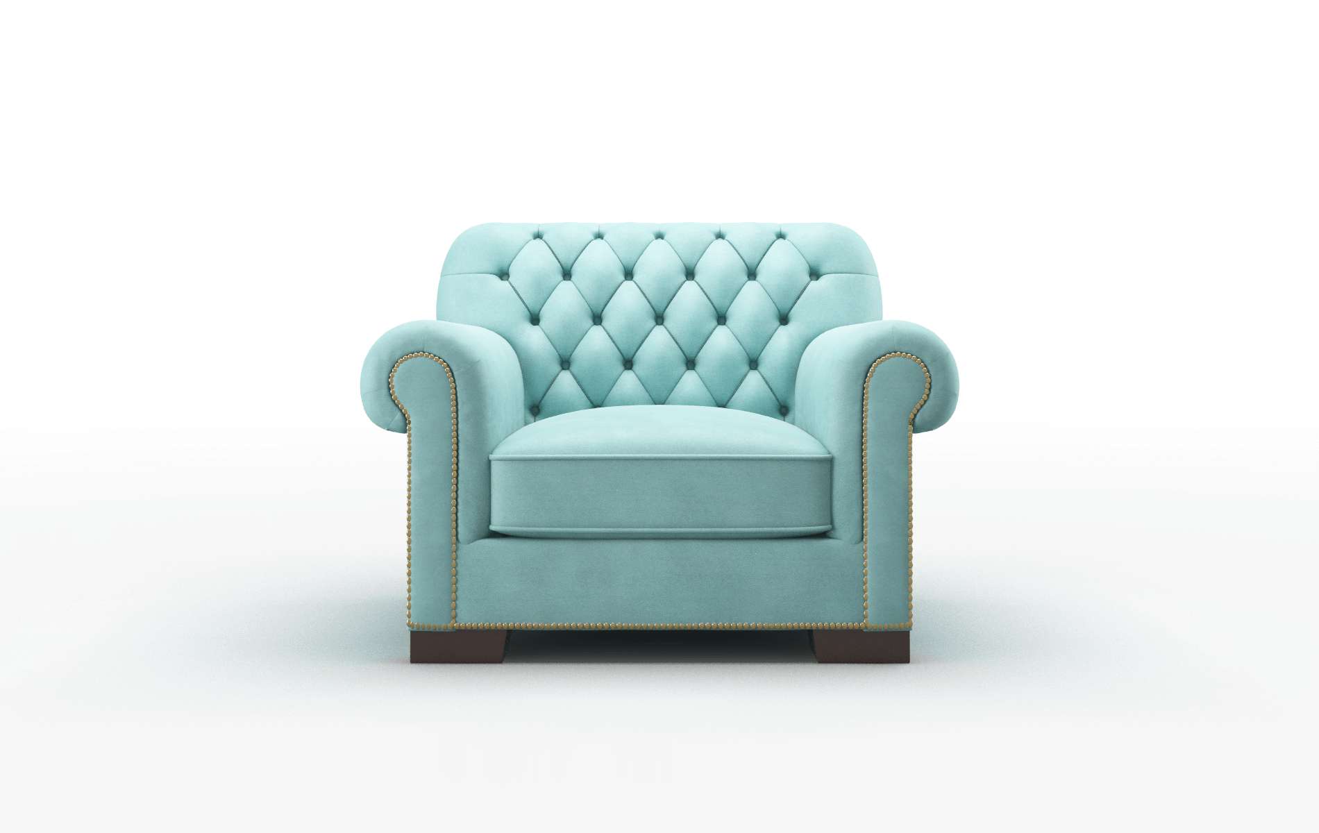 Chester Curious Turquoise Chair espresso legs 1