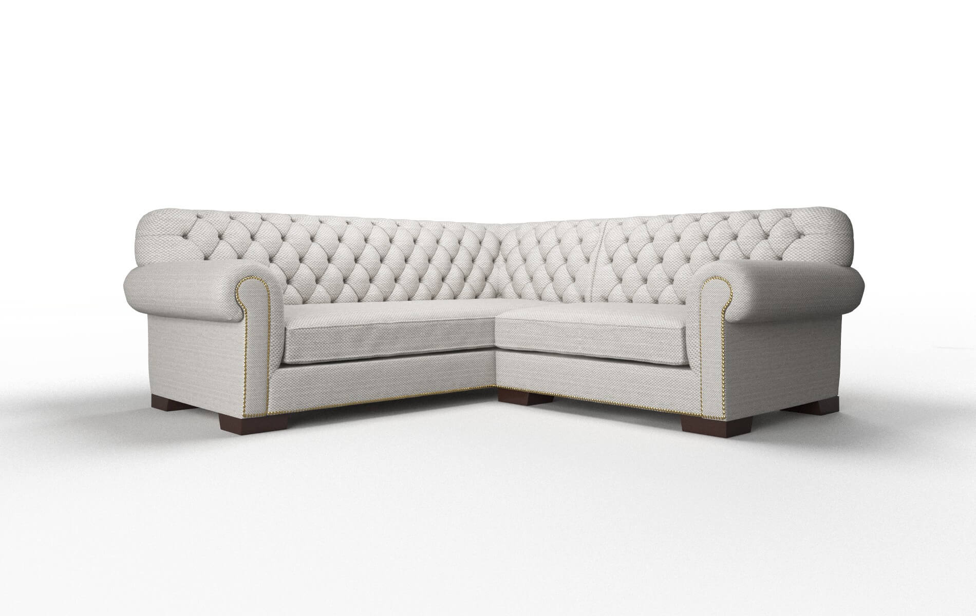 Chester Derby Grey Sectional espresso legs