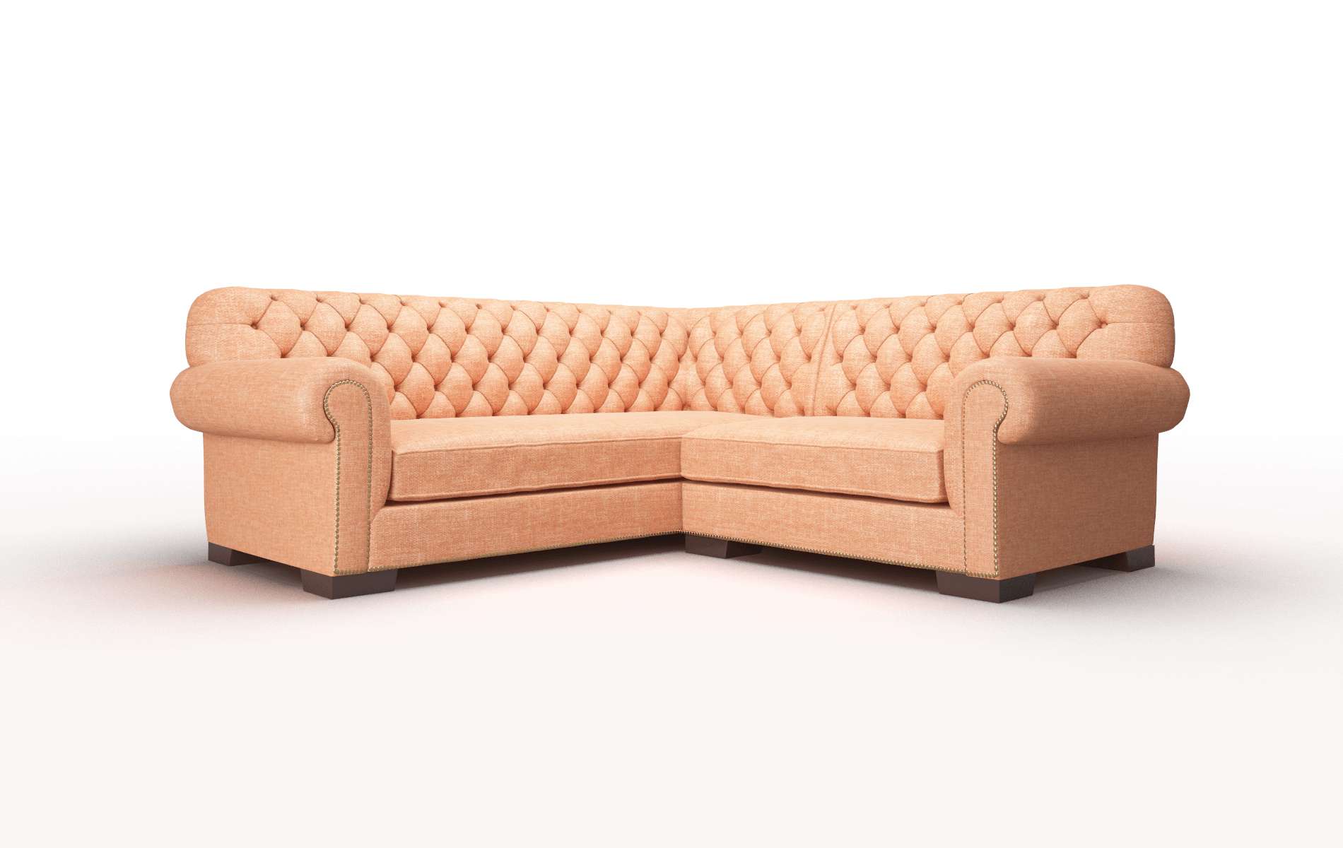 Chester Durham Tangerine Sectional espresso legs 1