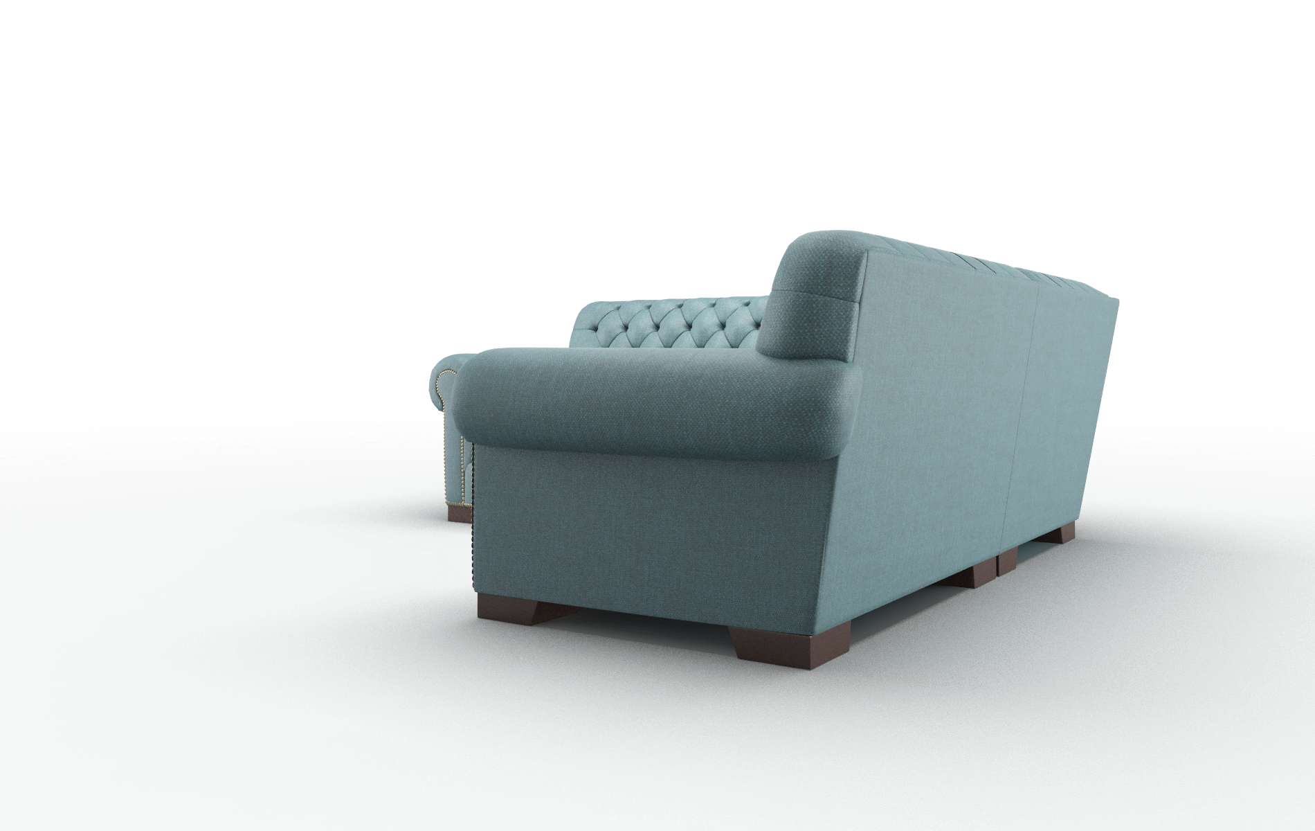 Chester Elliot Teal Sectional espresso legs 4