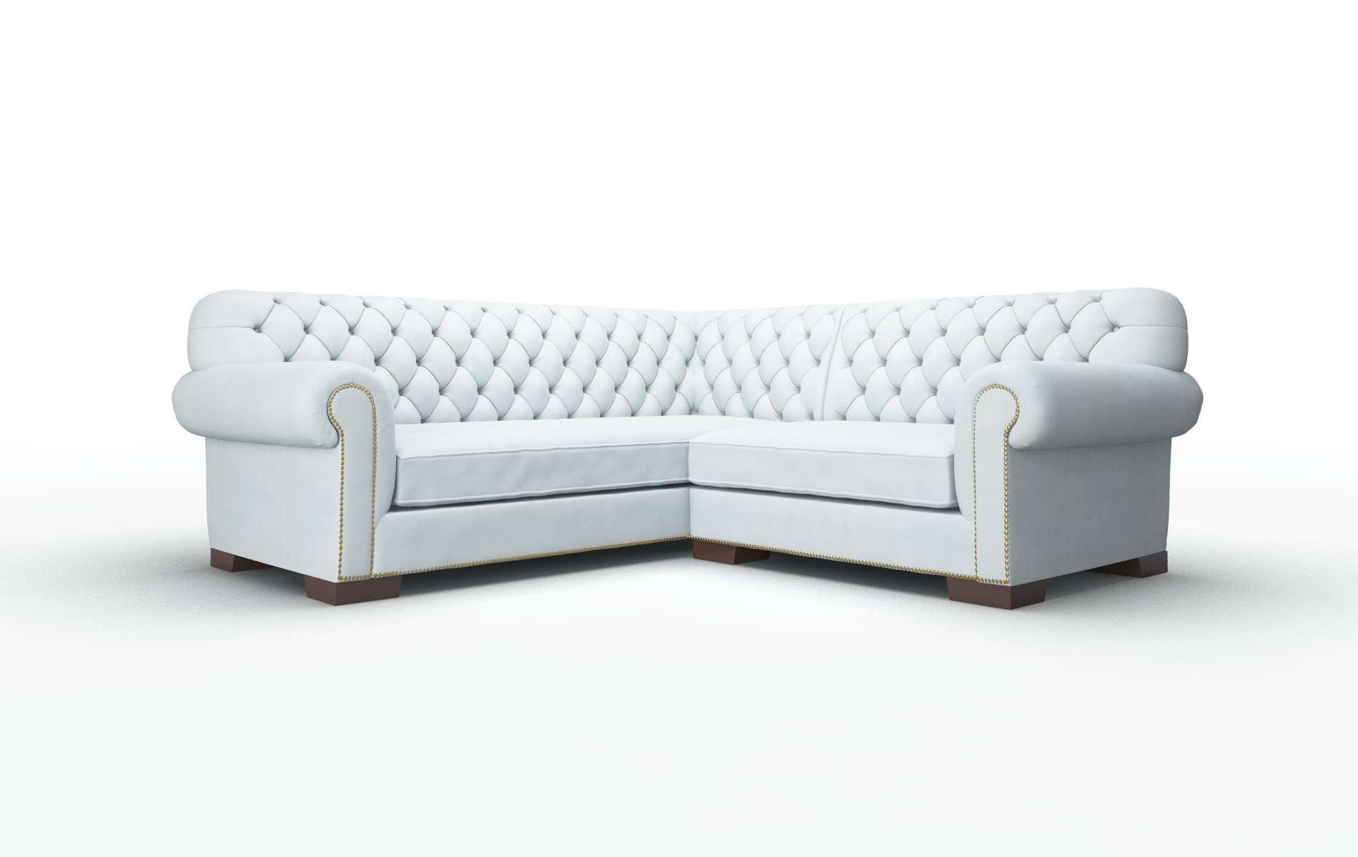 Chester Hathaway Aqua Sectional espresso legs 1
