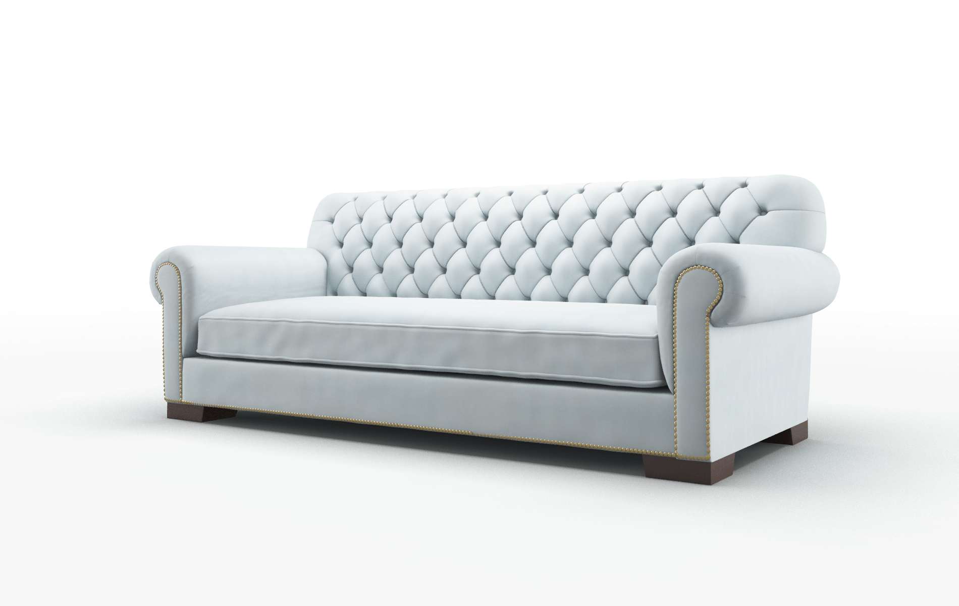 Chester Hathaway Aqua Sofa espresso legs 4