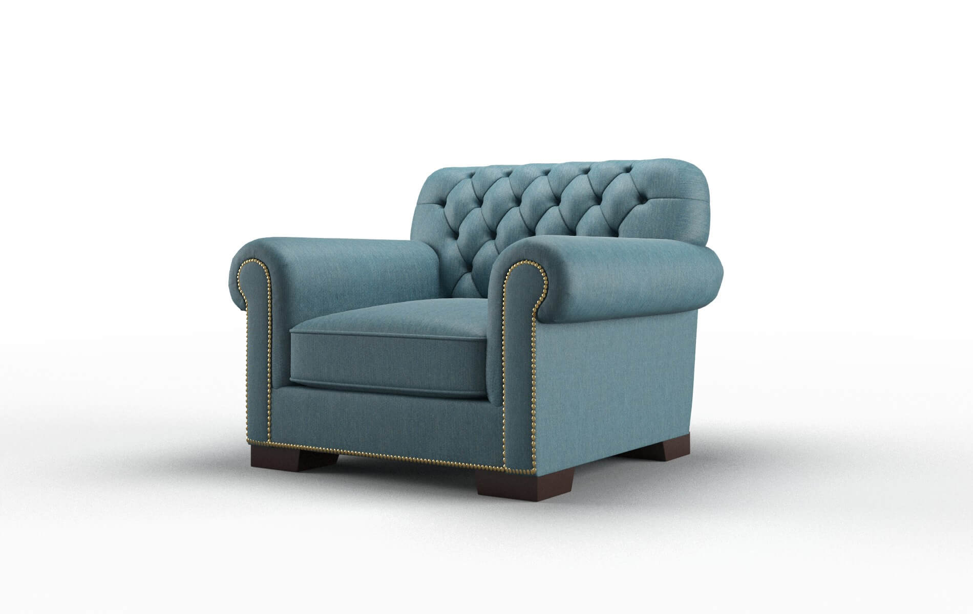Chester Hepburn Teal Chair espresso legs 4