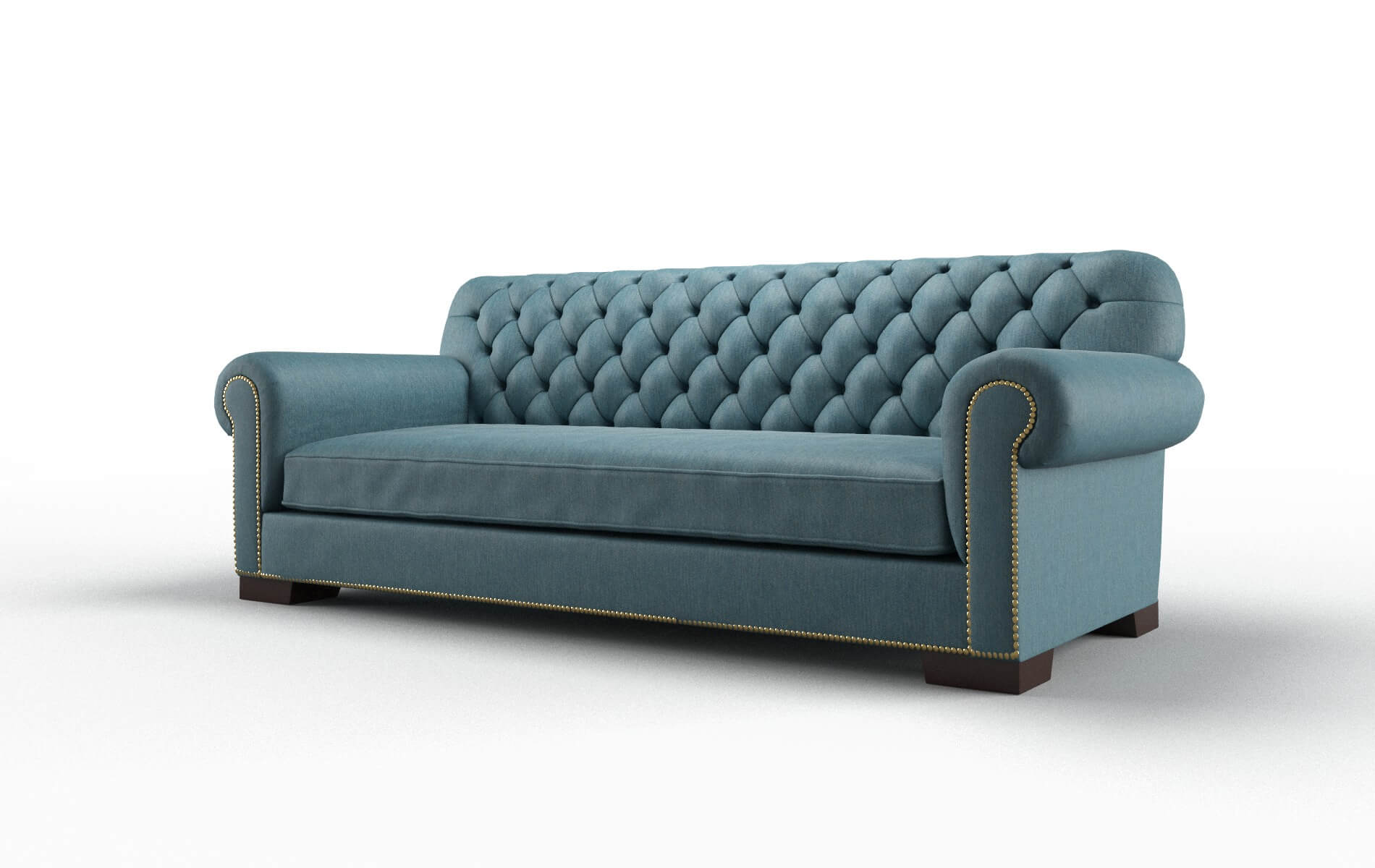 Chester Hepburn Teal Sofa espresso legs 4