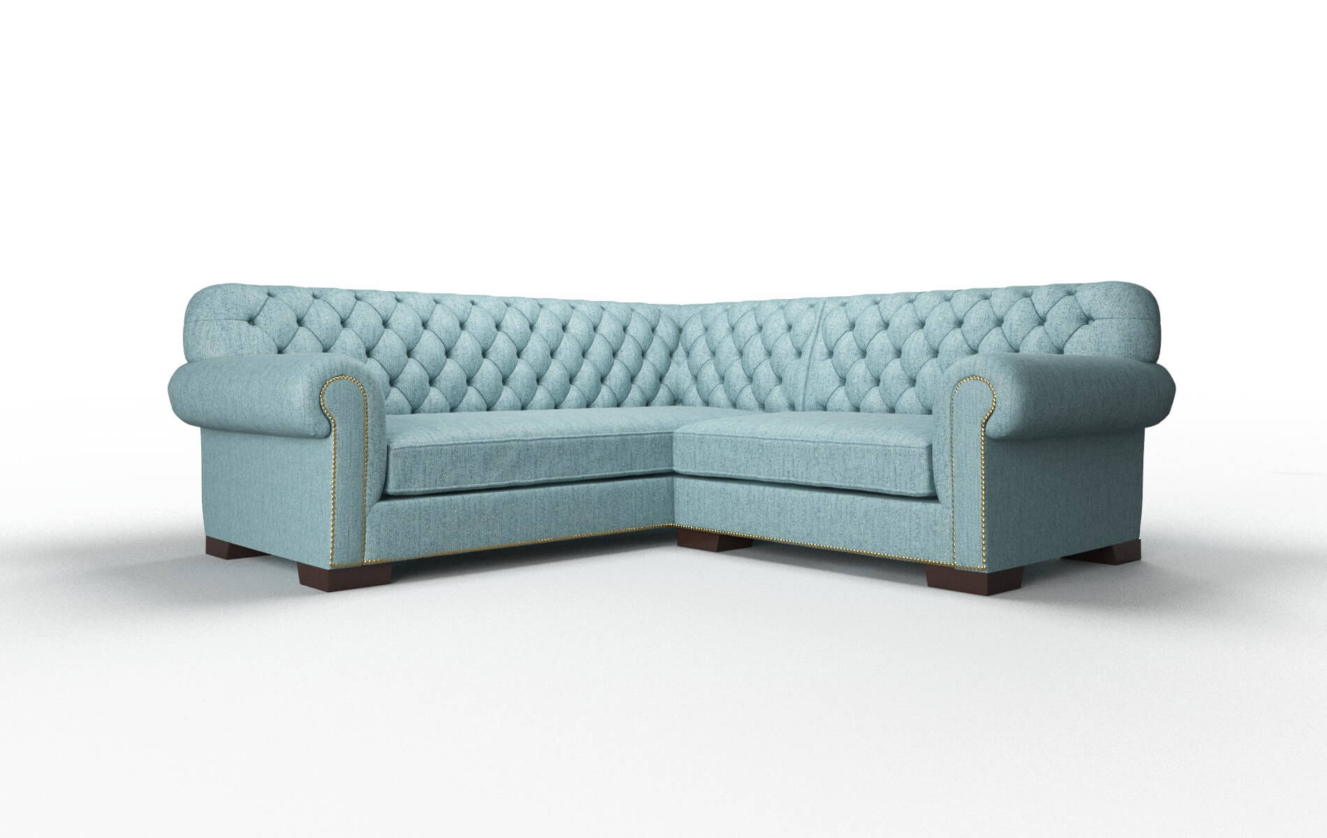 Chester Insight Peacock Sectional espresso legs 1