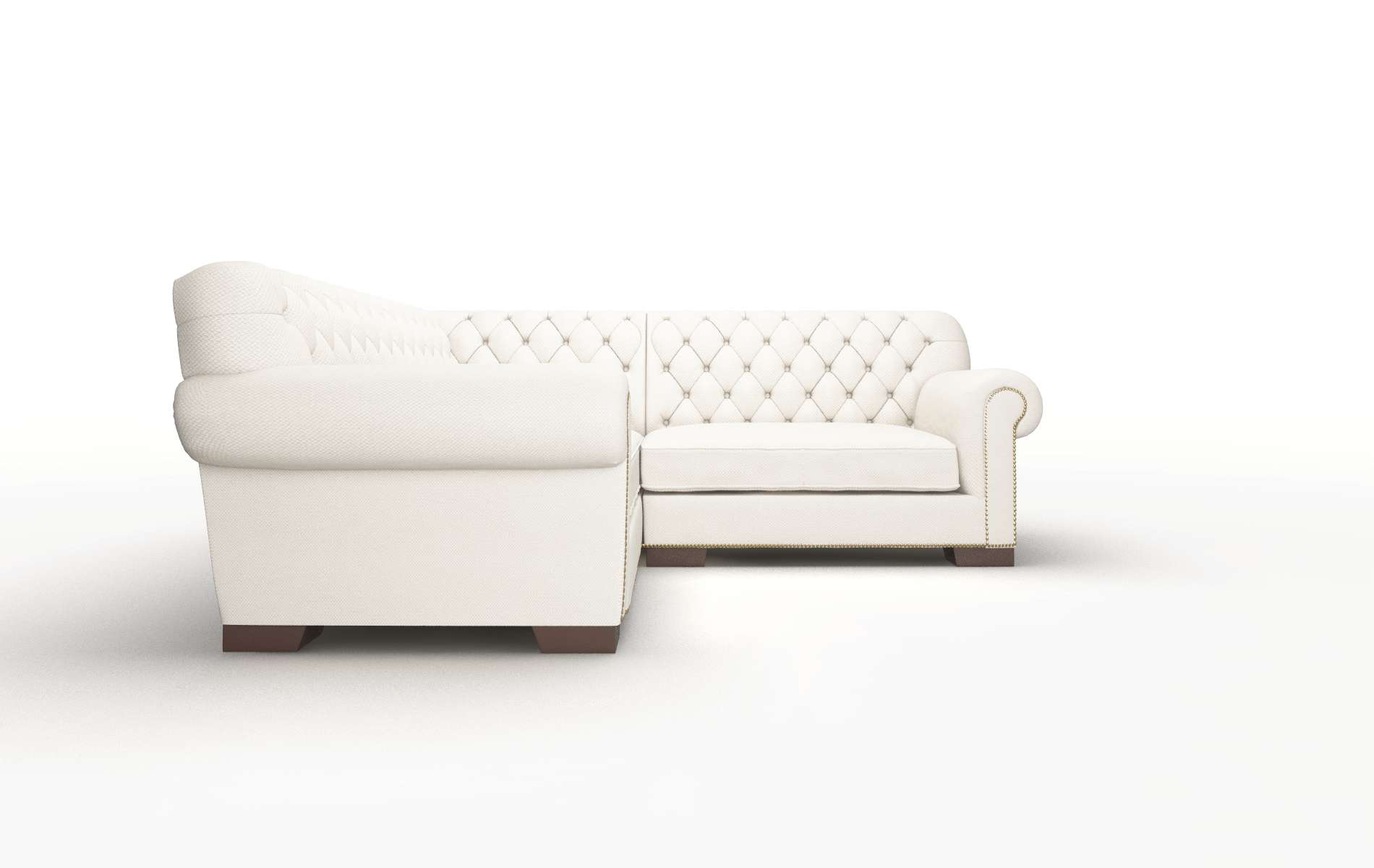 Chester Malibu Linen Sectional espresso legs 2