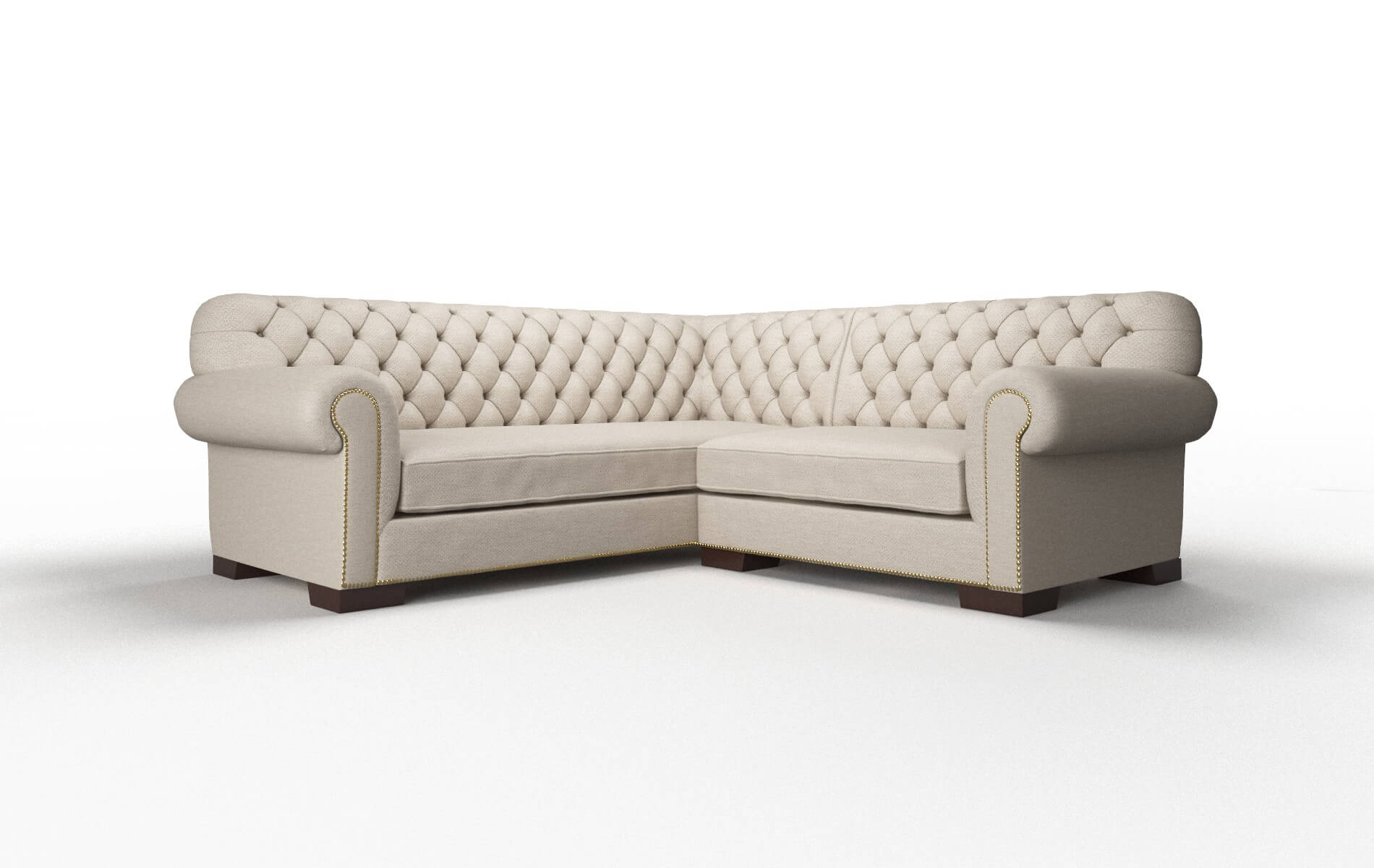 Chester Naples Almond Sectional espresso legs