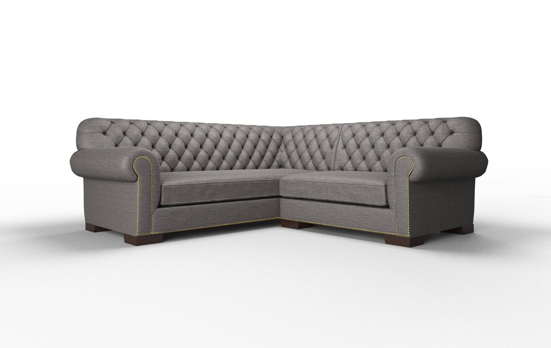 Chester Oscar Charcoal Sectional espresso legs 1