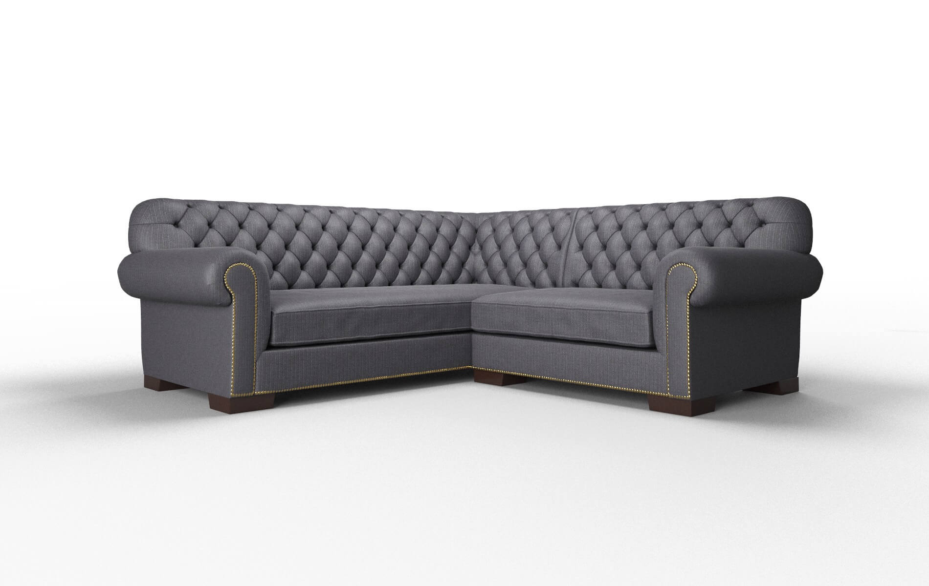 Chester Parker Charcoal Sectional espresso legs 1