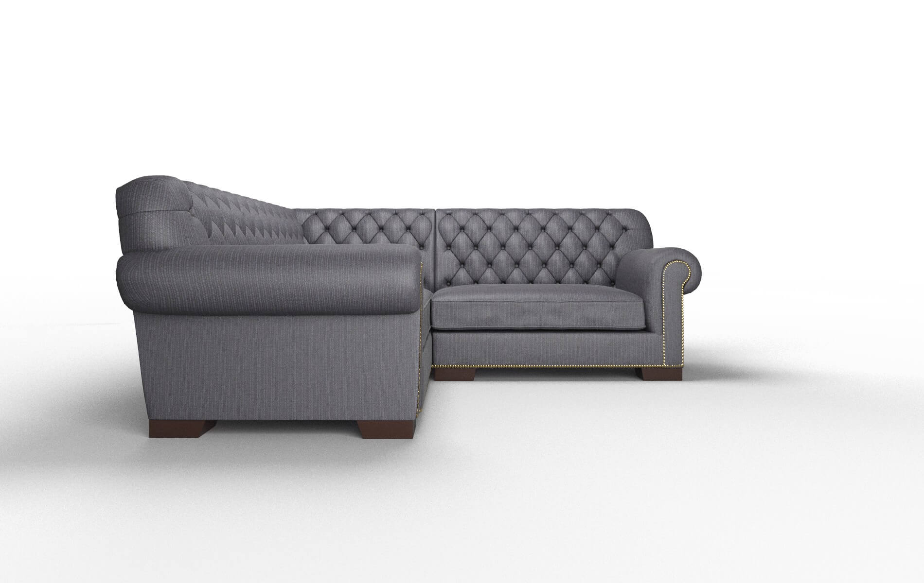 Chester Parker Charcoal Sectional espresso legs 2
