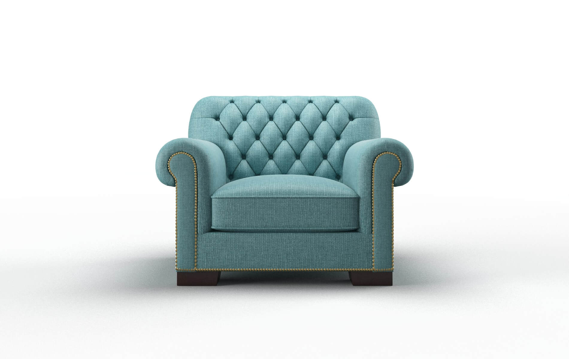 Chester Parker Turquoise Chair espresso legs 1