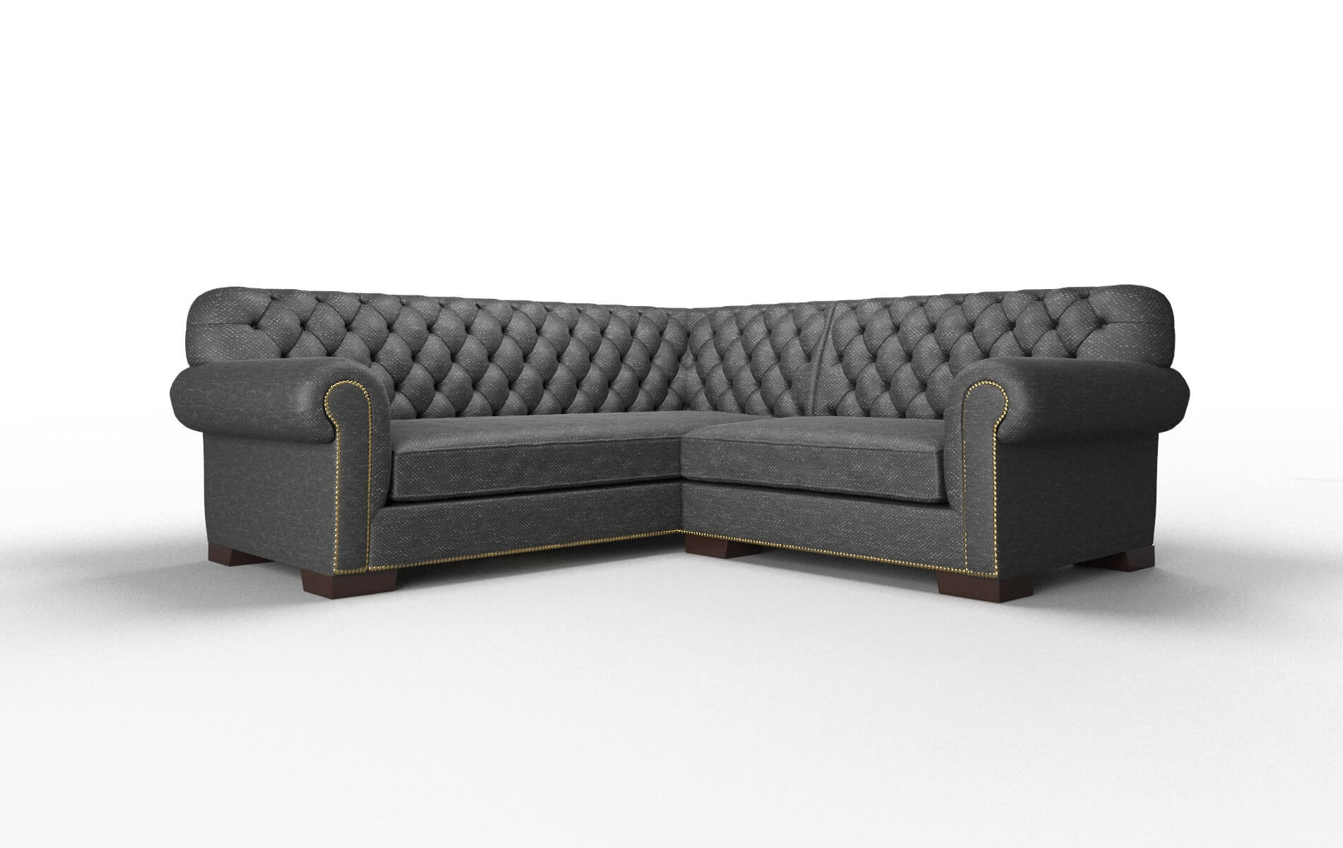 Chester Phoenix Charcoal Sectional espresso legs 1