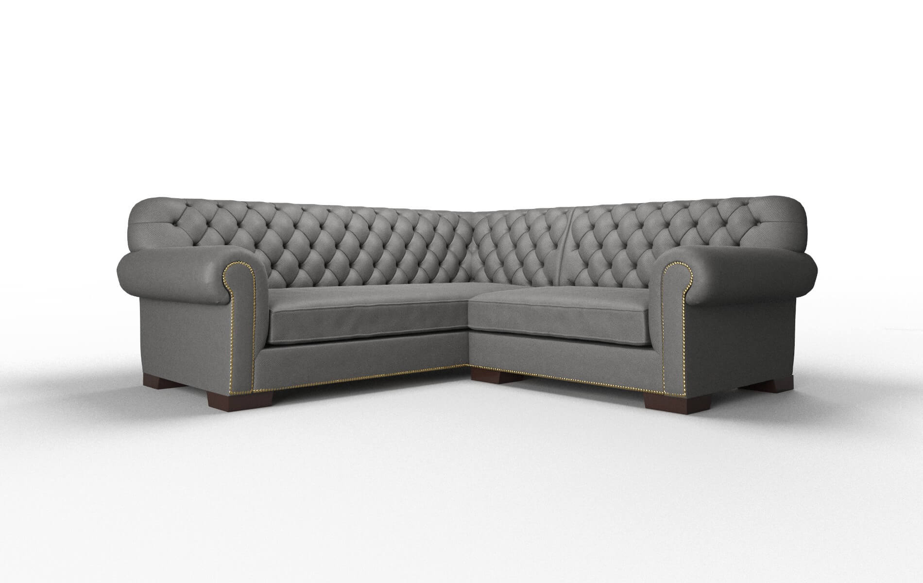 Chester Rocket Charcoal Sectional espresso legs 1