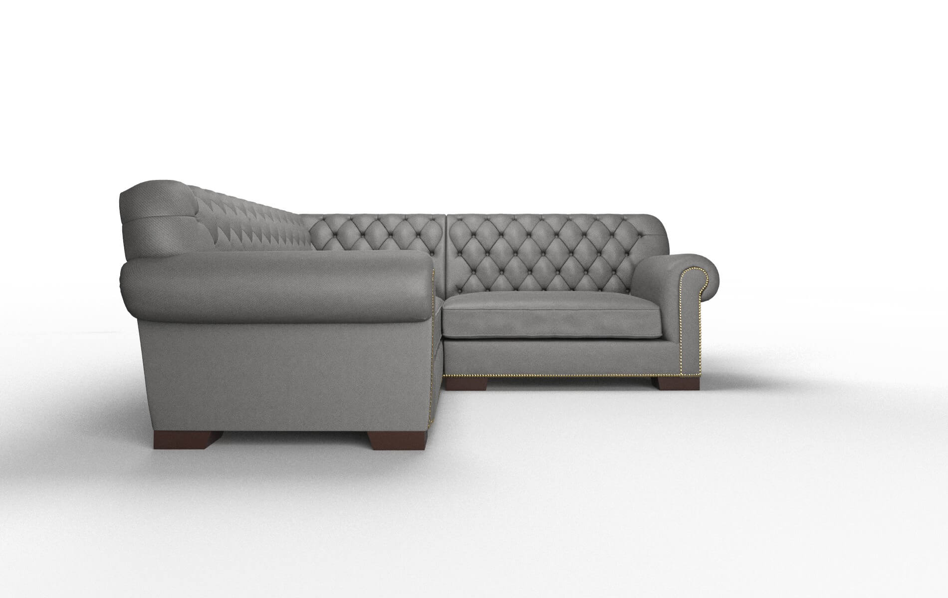 Chester Rocket Charcoal Sectional espresso legs 2