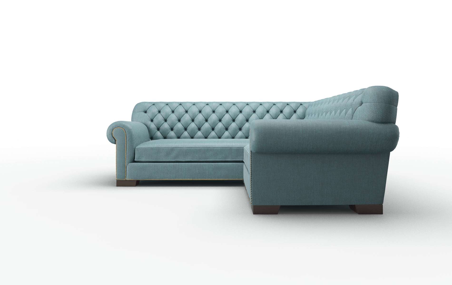 Chester Rocket Peacock Sectional espresso legs 5