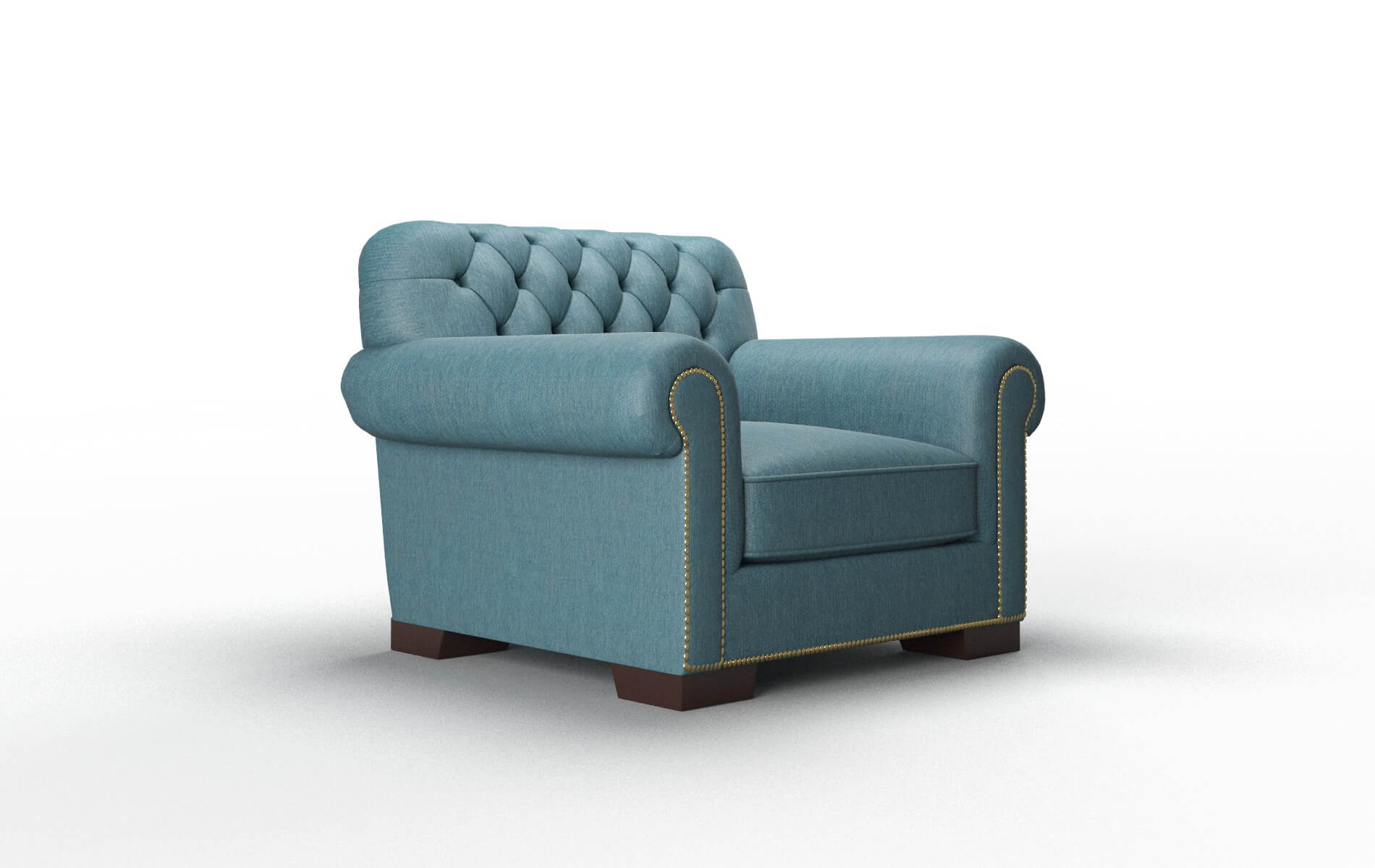 Chester Royale Electric_blue Chair espresso legs 2