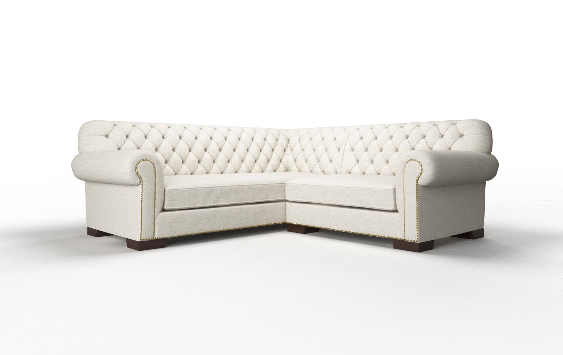 Chester Venus Cream Sectional espresso legs 1