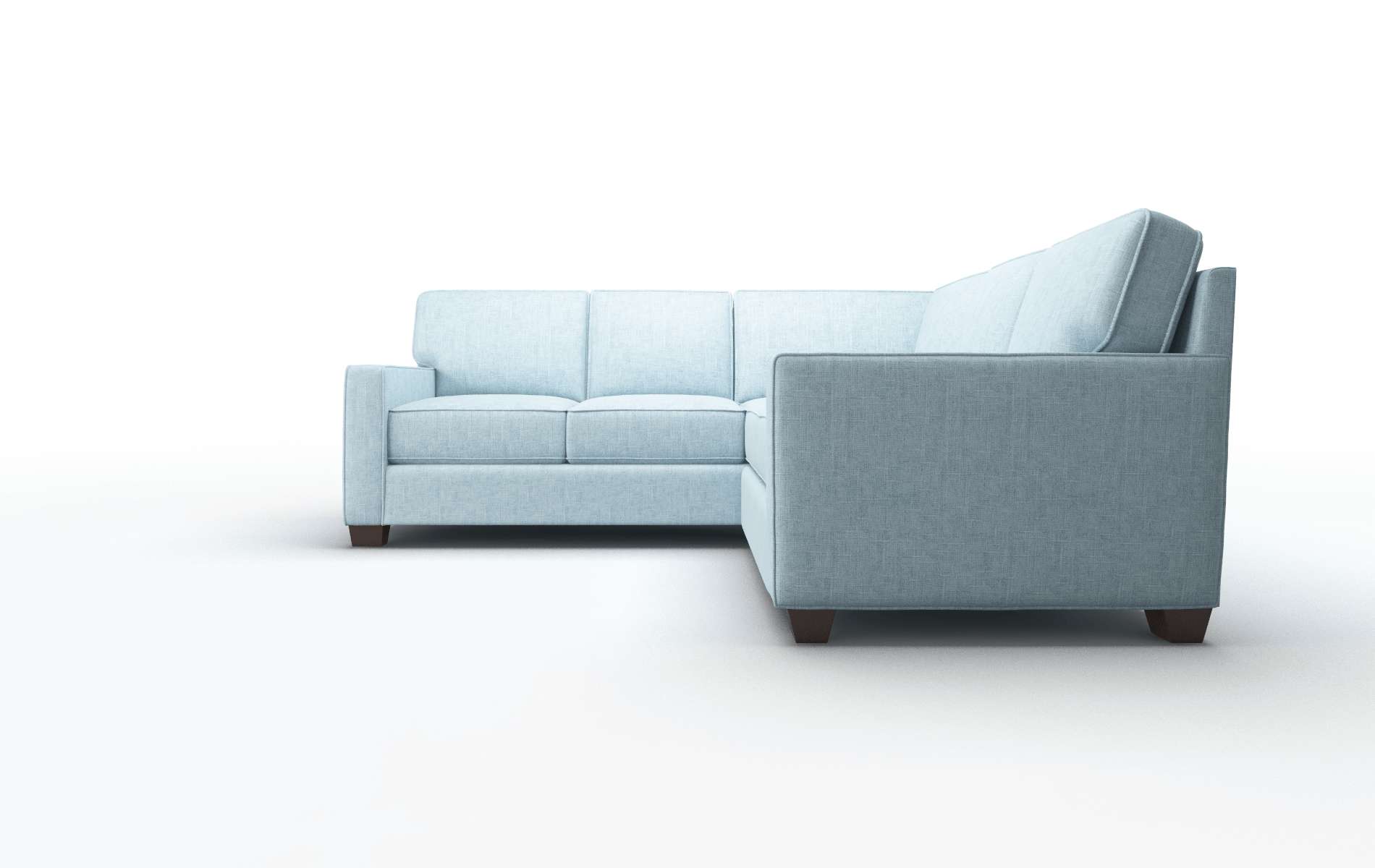 Chicago Atlas Turquoise Sectional espresso legs 5