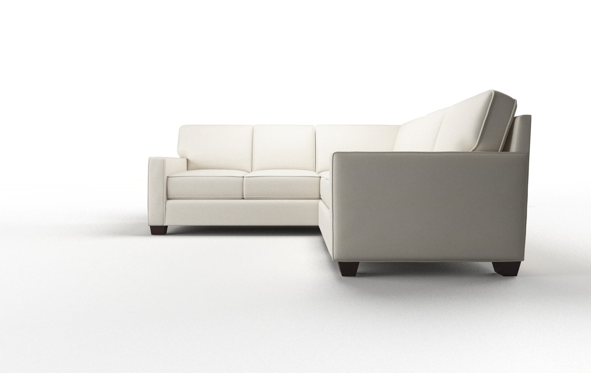 Chicago Bungalow Ivory Sectional espresso legs 5