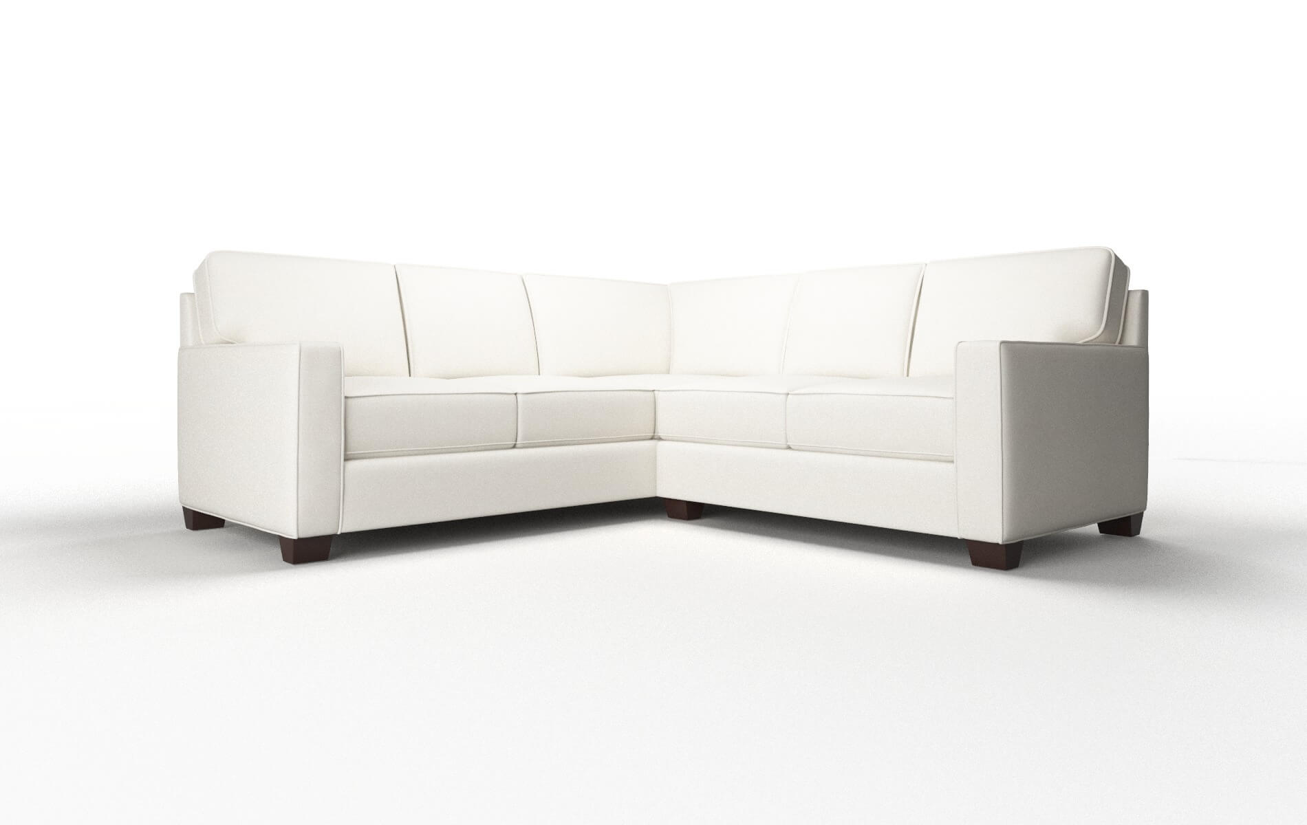 Chicago Cosmo Ivory Sectional espresso legs 1