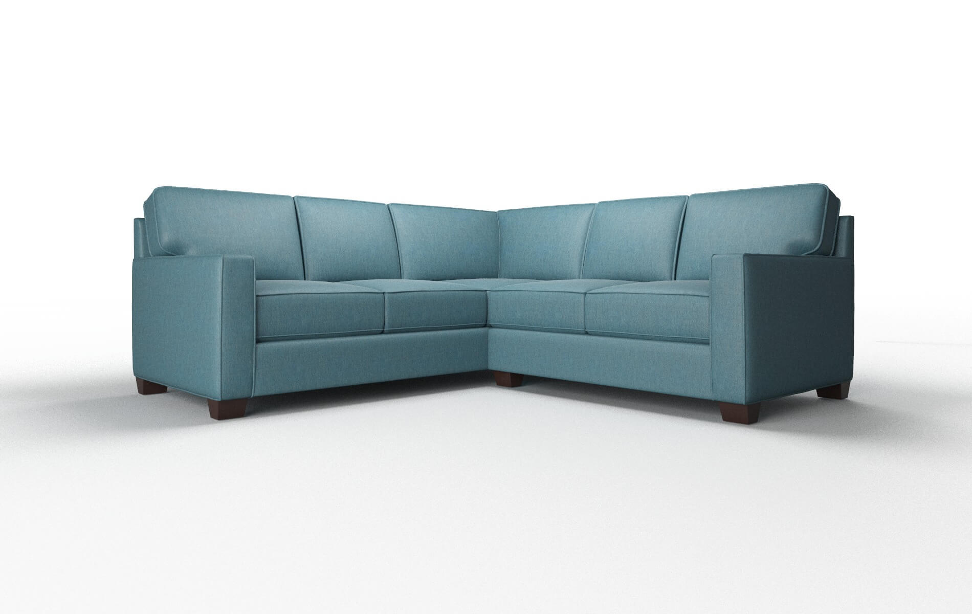 Chicago Cosmo Teal Sectional espresso legs 1