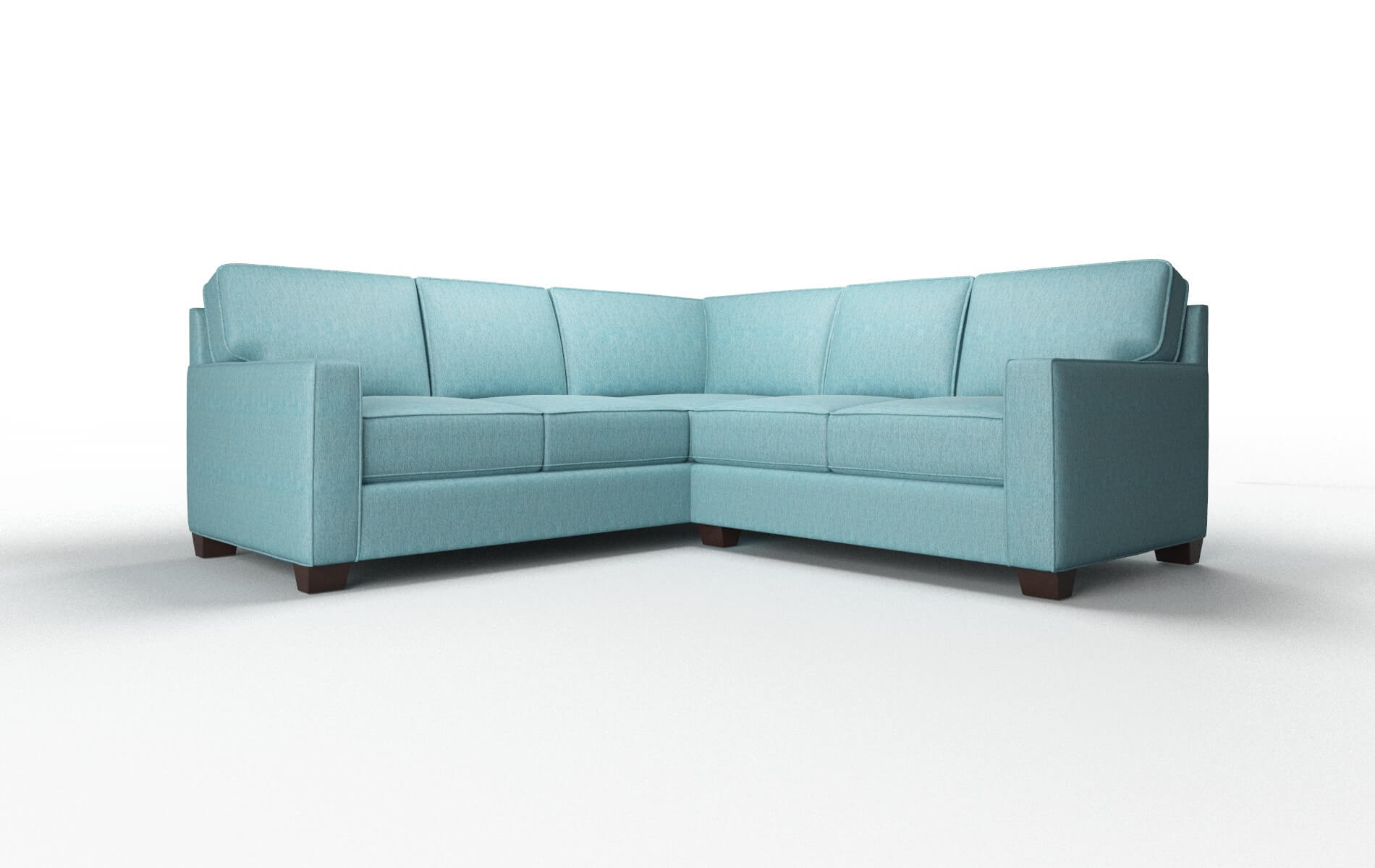 Chicago Cosmo Turquoise Sectional espresso legs 1