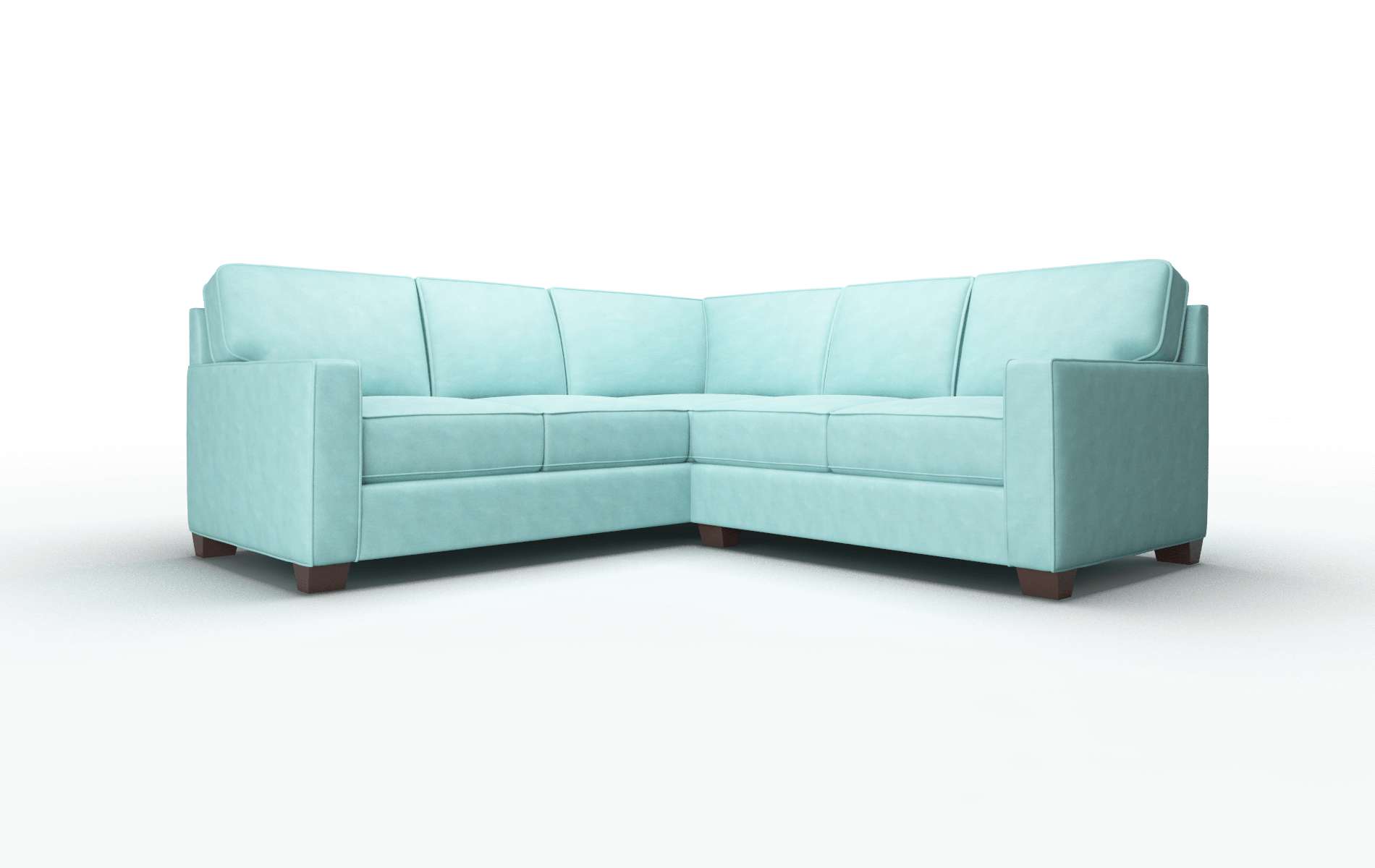 Chicago Curious Turquoise Sectional espresso legs 1
