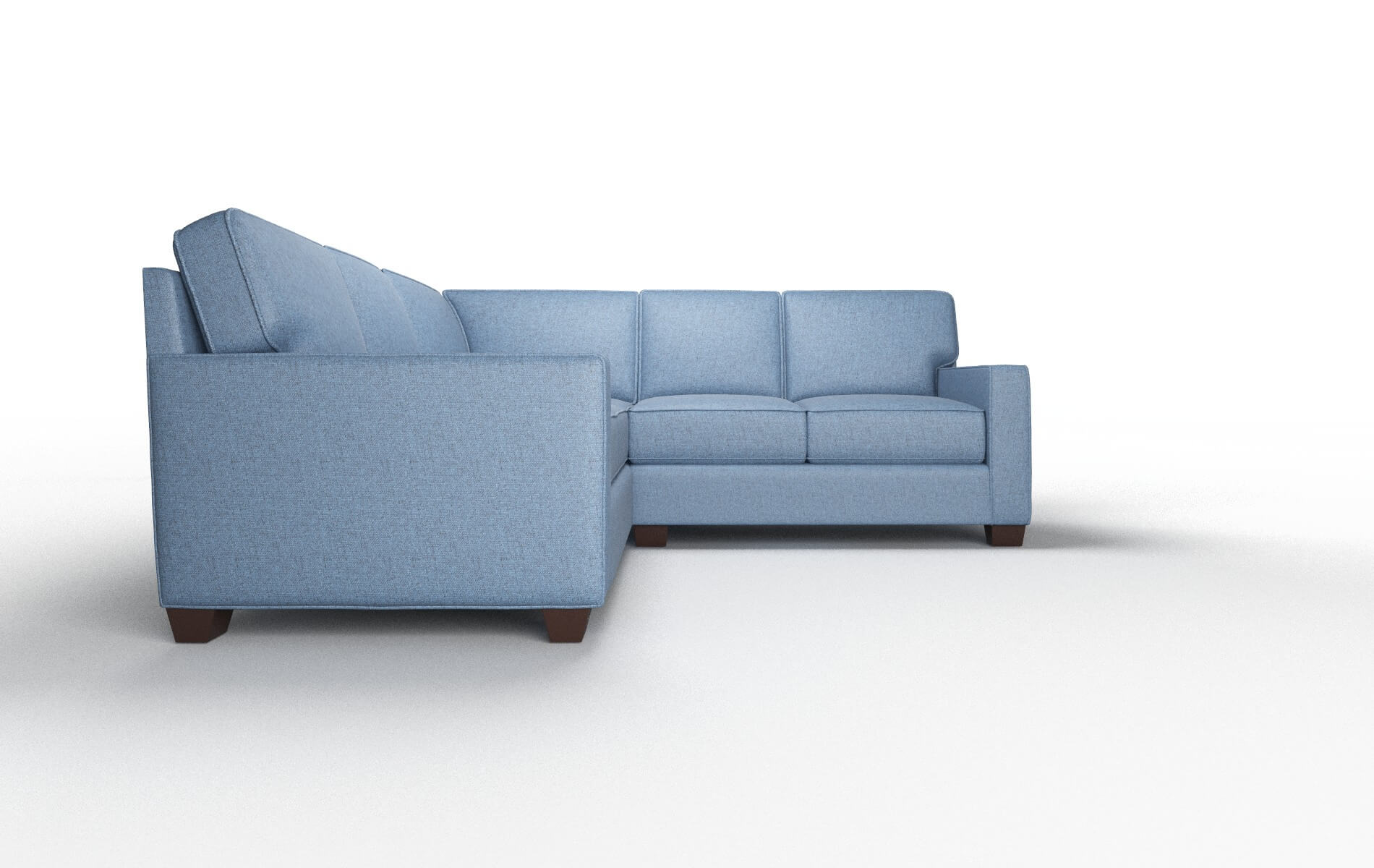 Chicago Leslie Indigo Sectional espresso legs 2