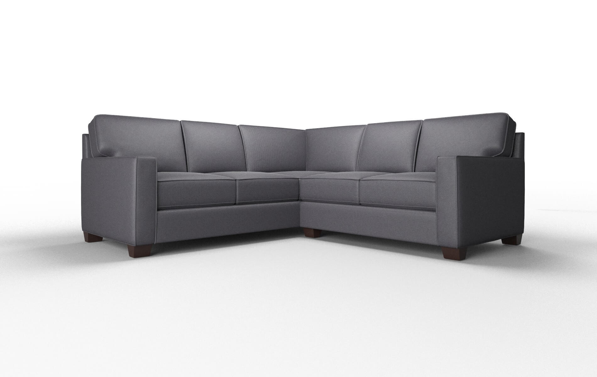 Chicago Parker Charcoal Sectional espresso legs