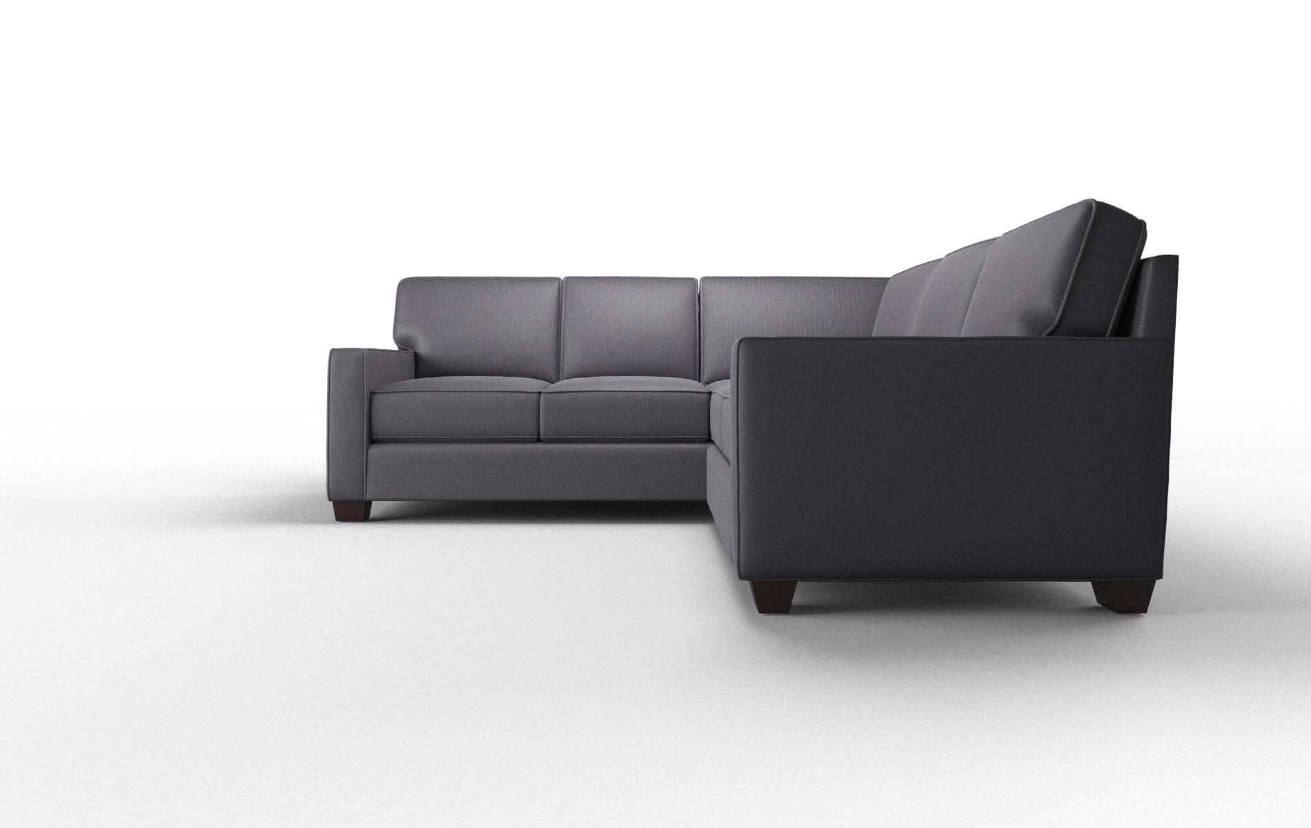 Chicago Parker Charcoal Sectional espresso legs 5