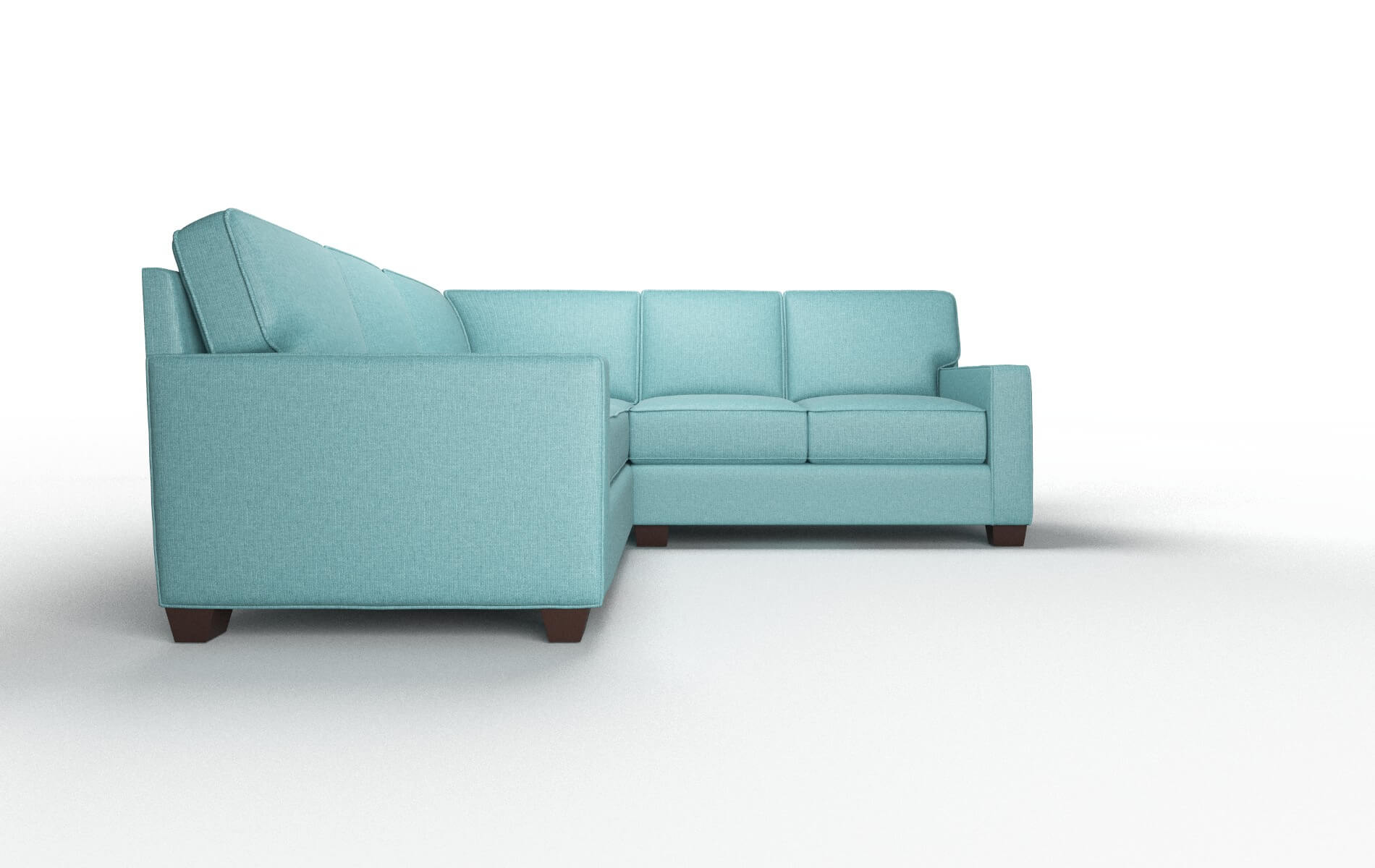 Chicago Parker Turquoise Sectional espresso legs 2