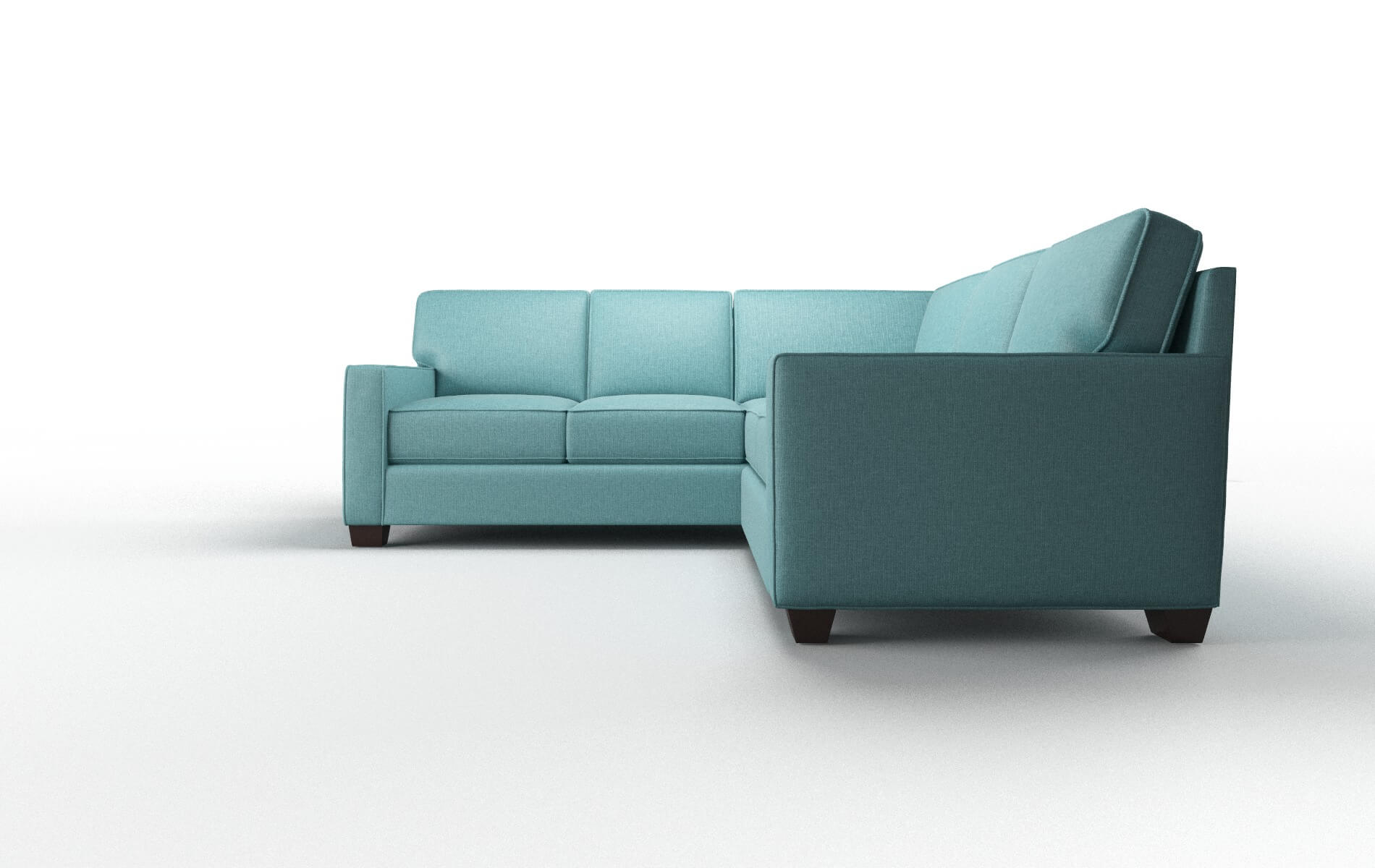 Chicago Parker Turquoise Sectional espresso legs 5