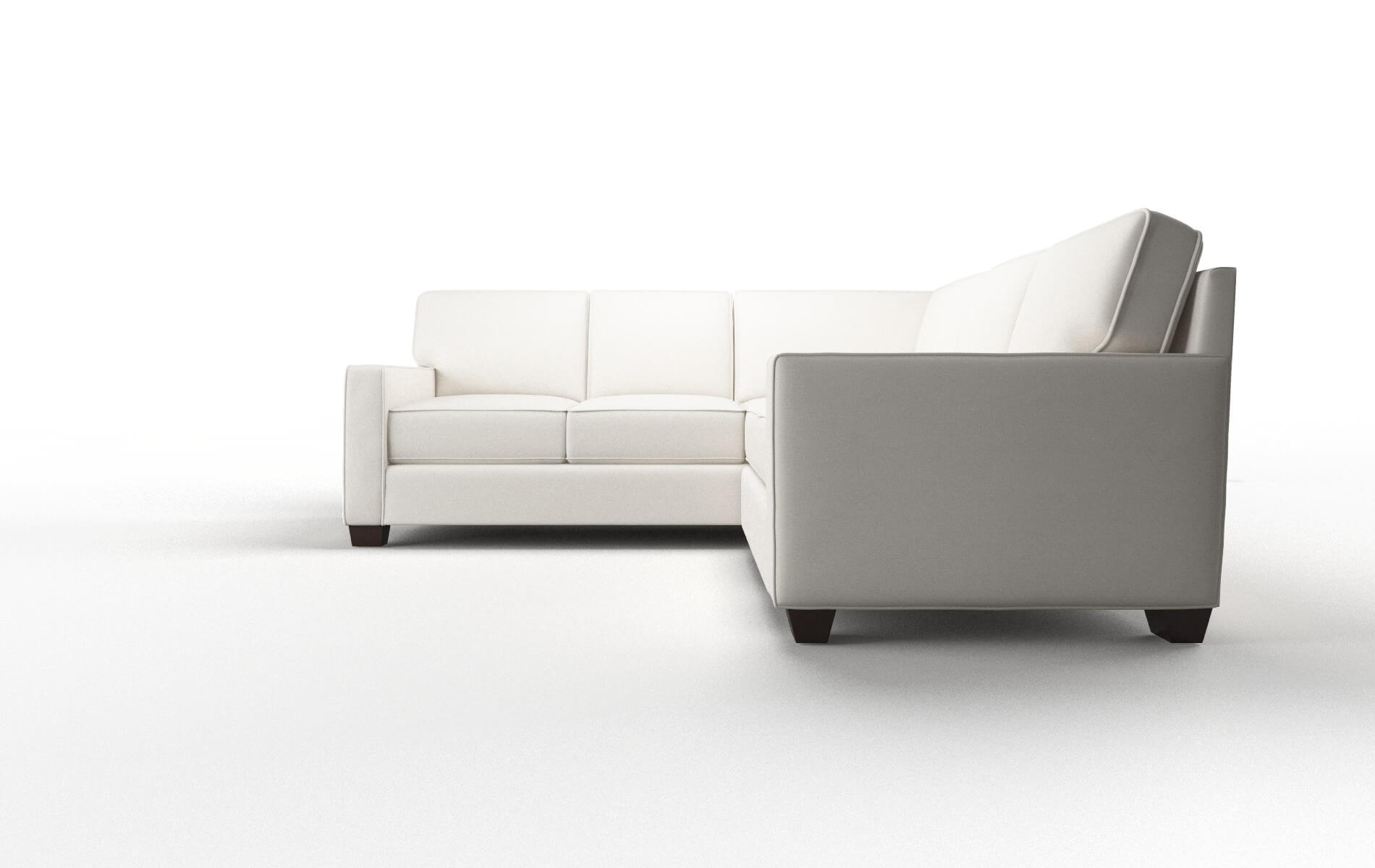 Chicago Venice Eggshell Sectional espresso legs 5