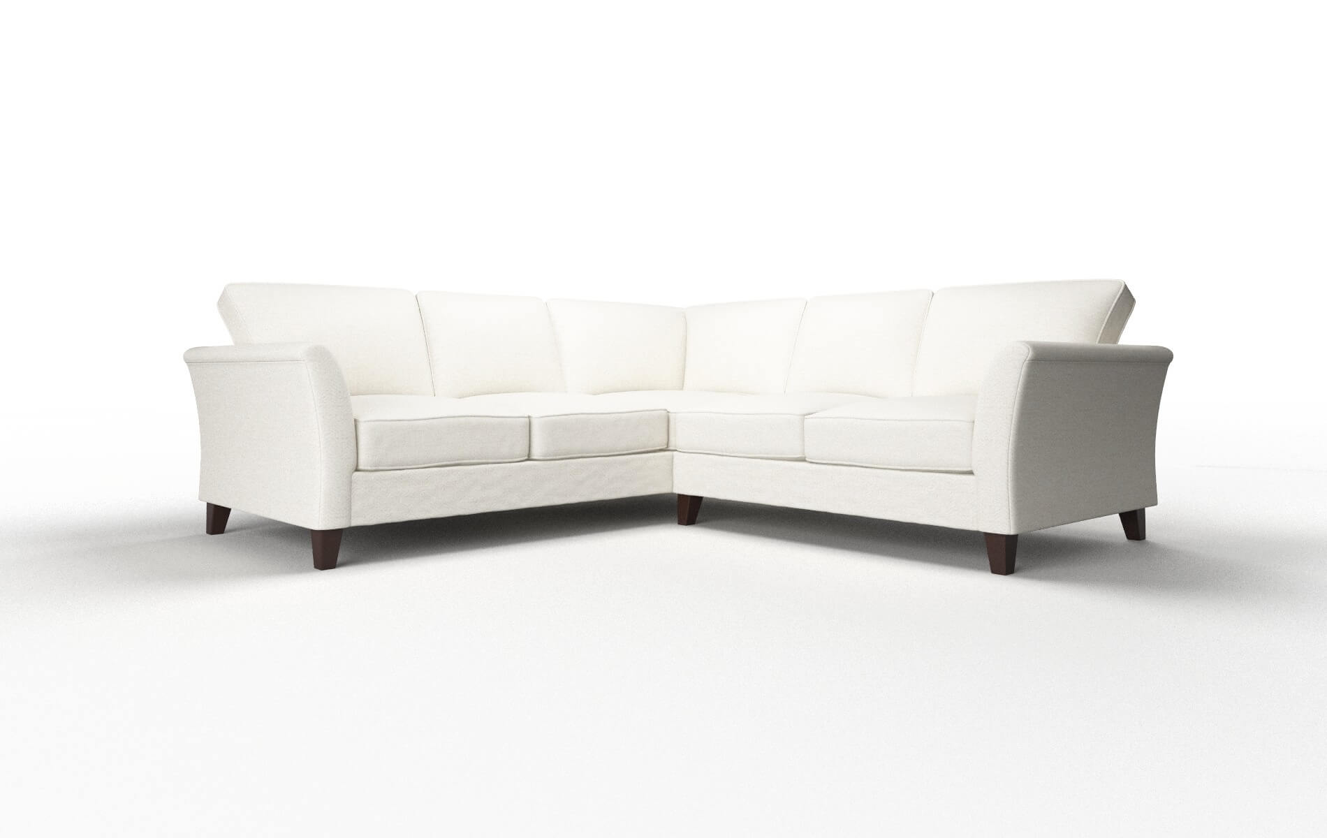 Cologne Catalina Ivory Sectional espresso legs