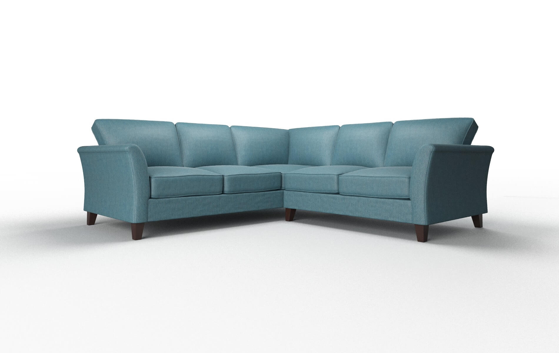 Cologne Cosmo Teal Sectional espresso legs 1