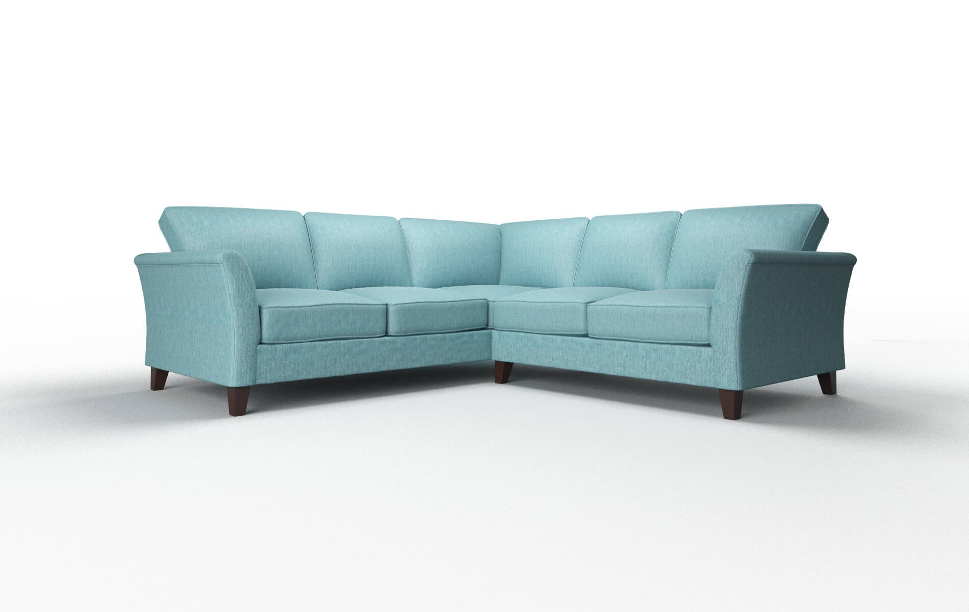 Cologne Cosmo Turquoise Sectional espresso legs