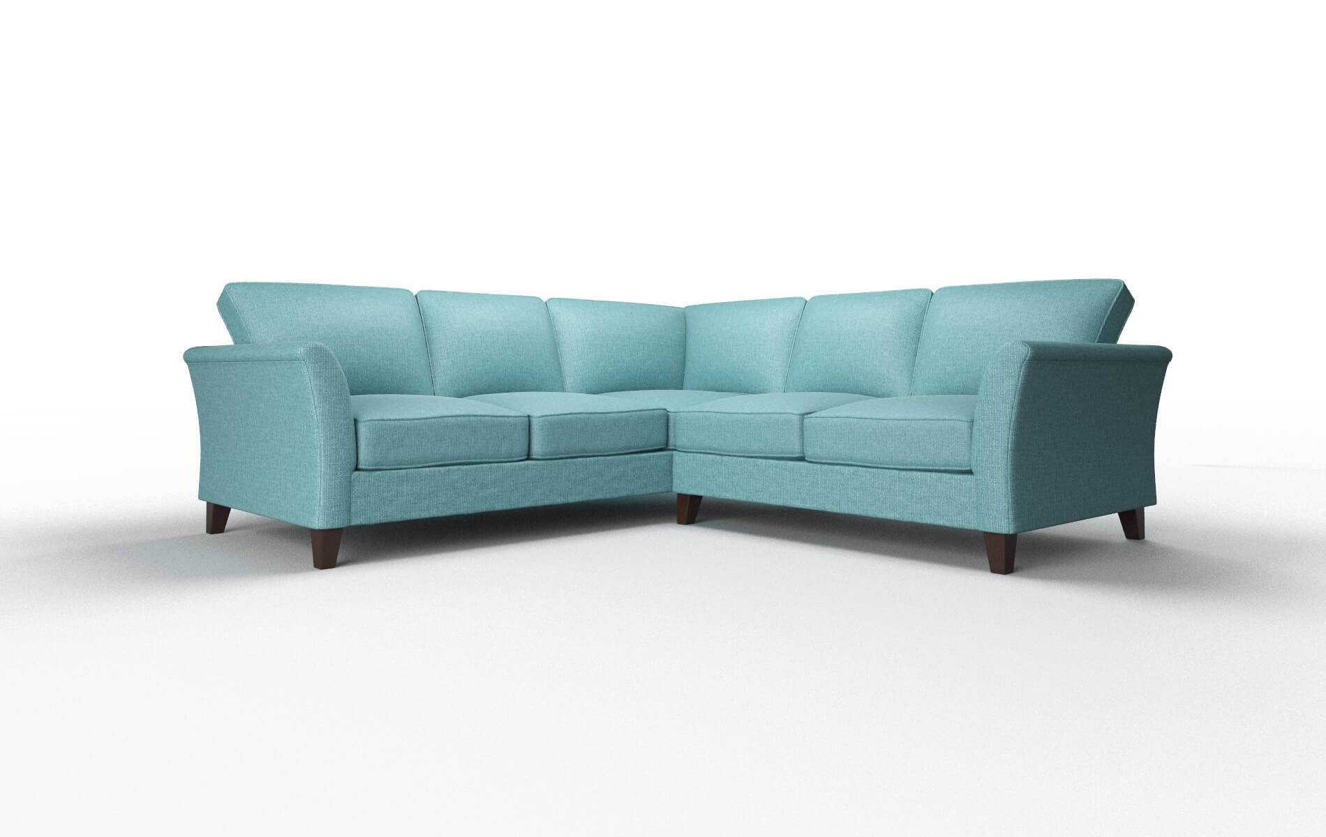 Cologne Parker Turquoise Sectional espresso legs 1