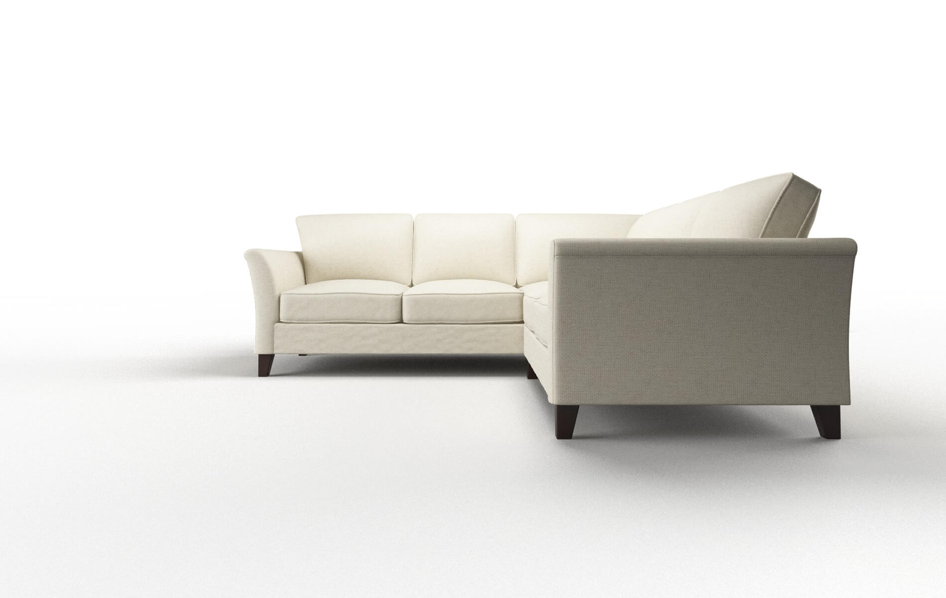 Cologne Phoenix Ivory Sectional espresso legs 5