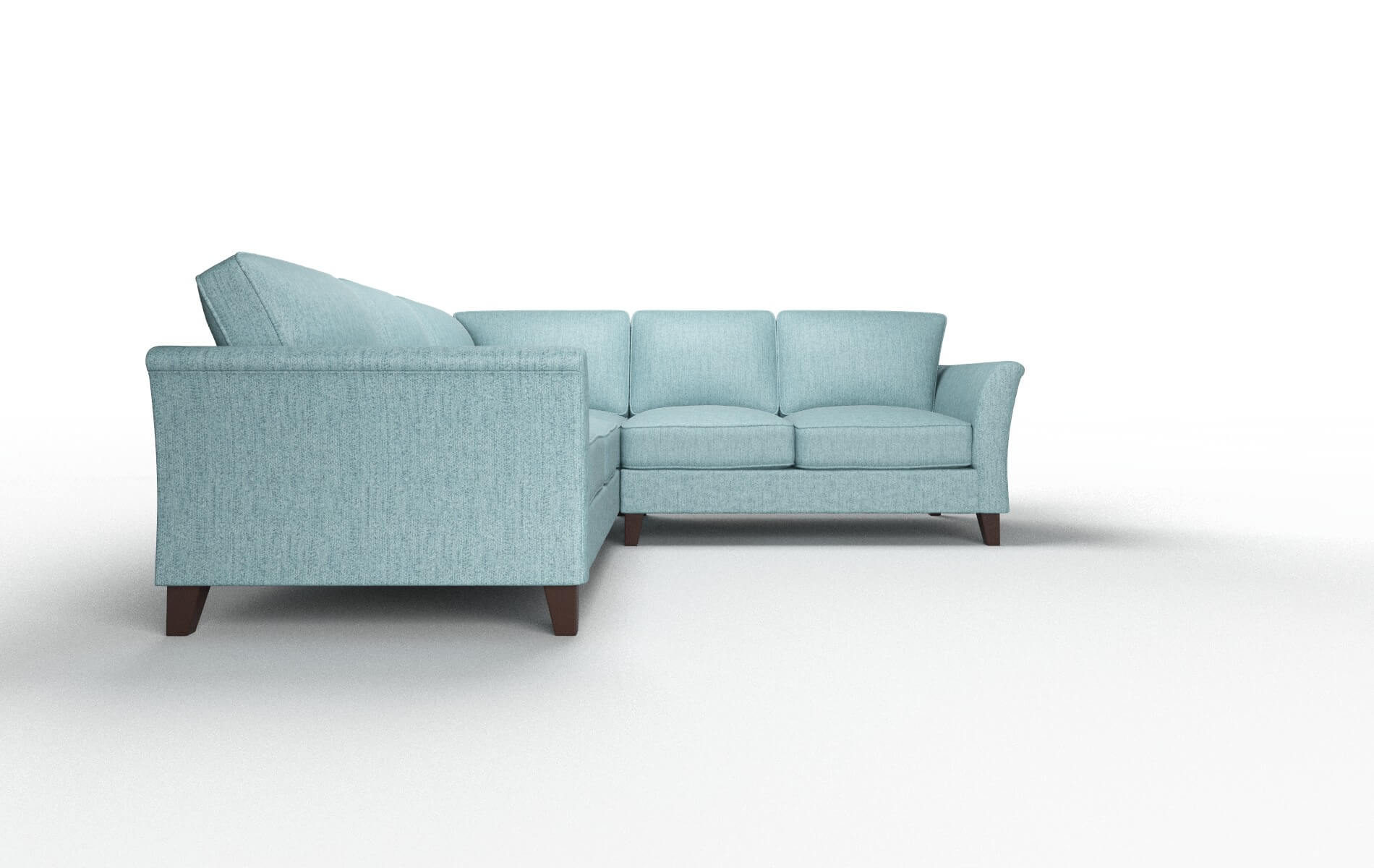 Cologne Sasha Teal Sectional espresso legs 2