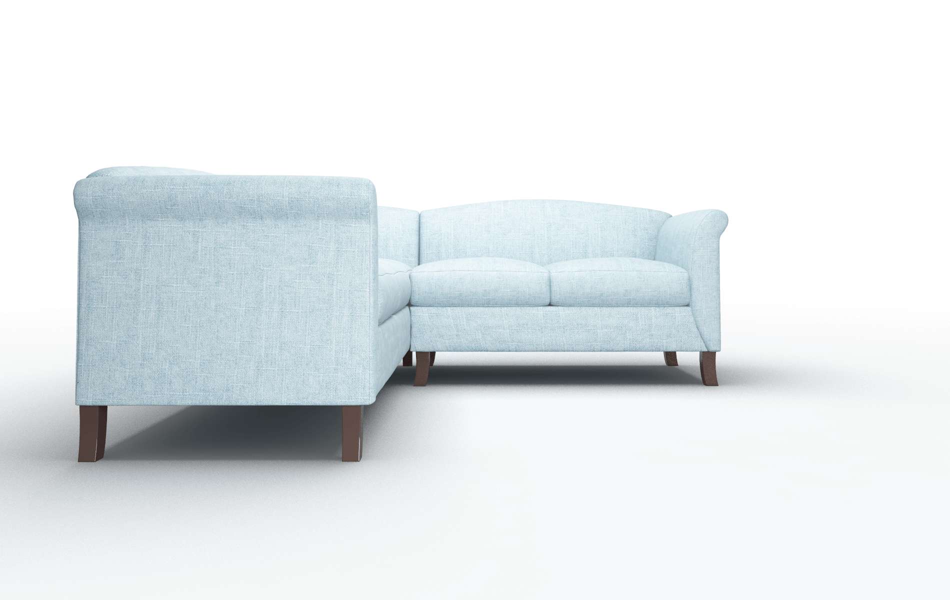Crete Atlas Turquoise Sectional espresso legs 2