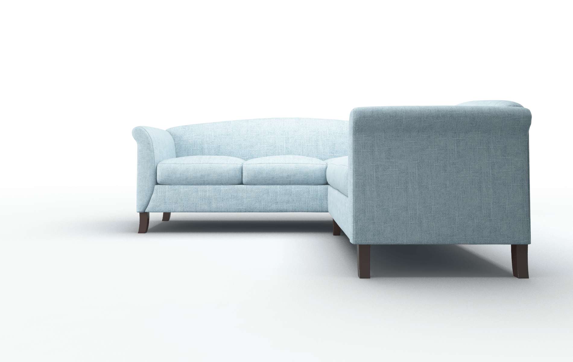 Crete Atlas Turquoise Sectional espresso legs 5