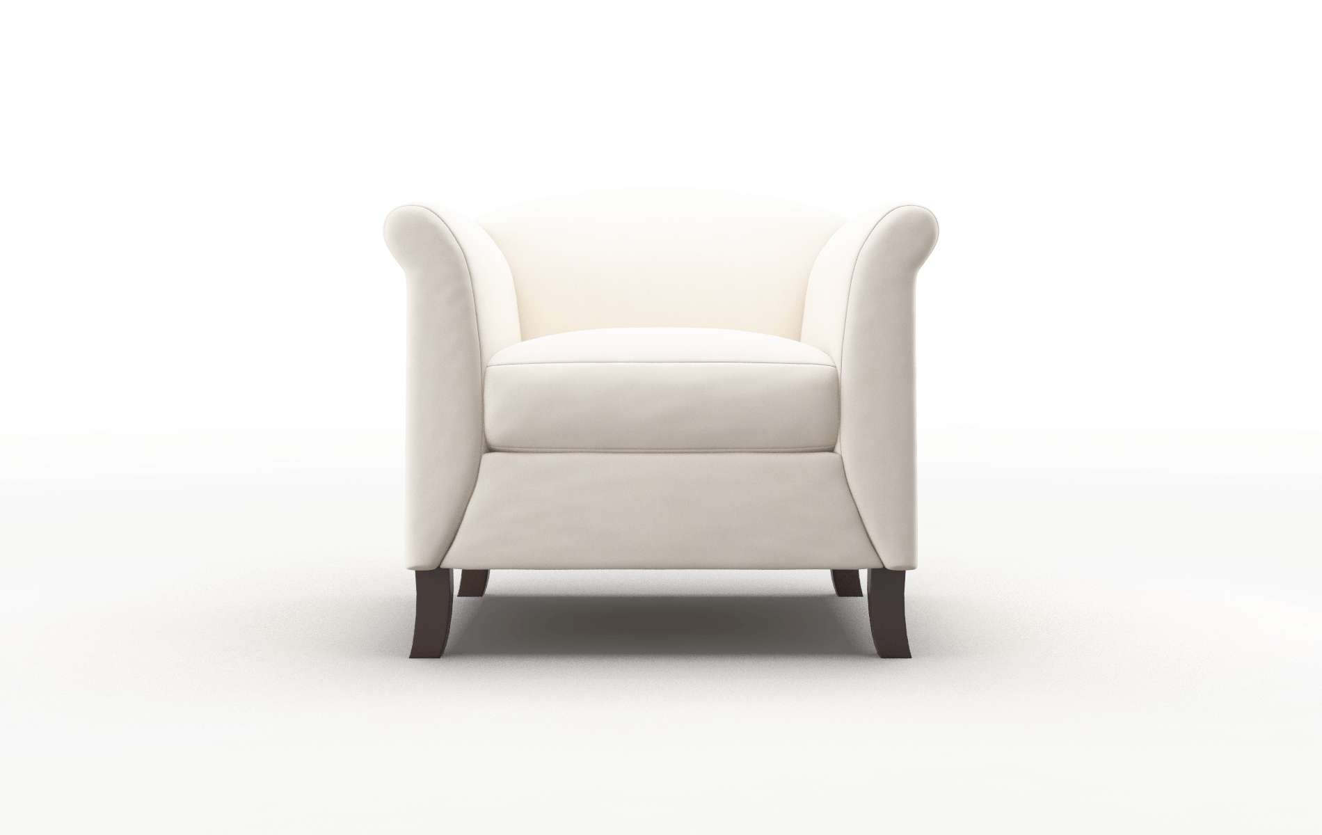 Crete Blanche milky Chair Espresso Legs  1