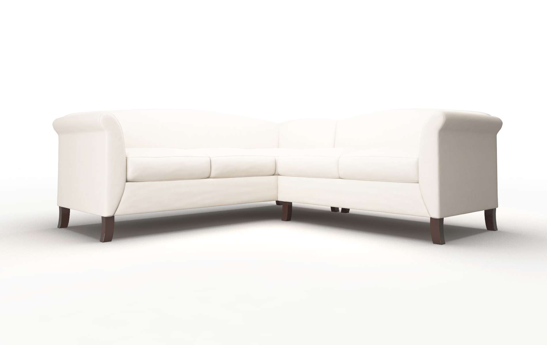 Crete Blanche milky Sectional Espresso Legs  1