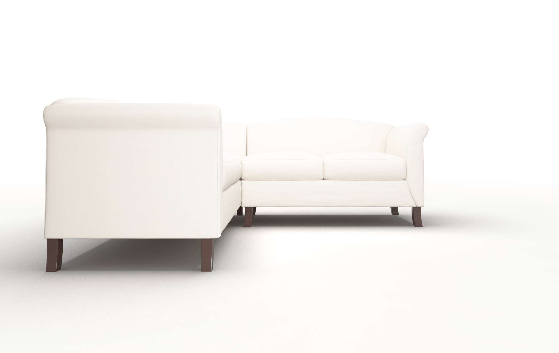 Crete Blanche Milky Sectional espresso legs 2