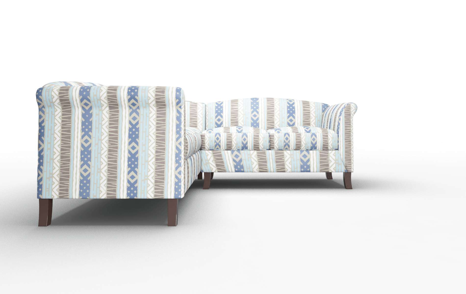 Crete Bodhi Indigo Sectional espresso legs 2