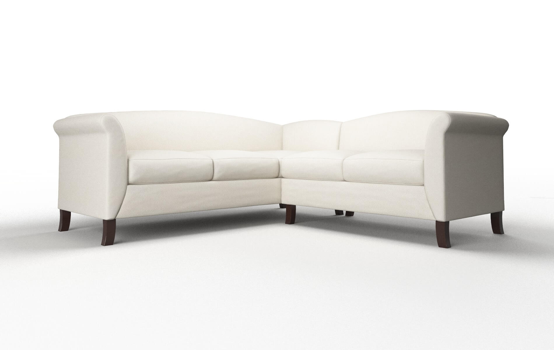 Crete Bungalow Ivory Sectional espresso legs