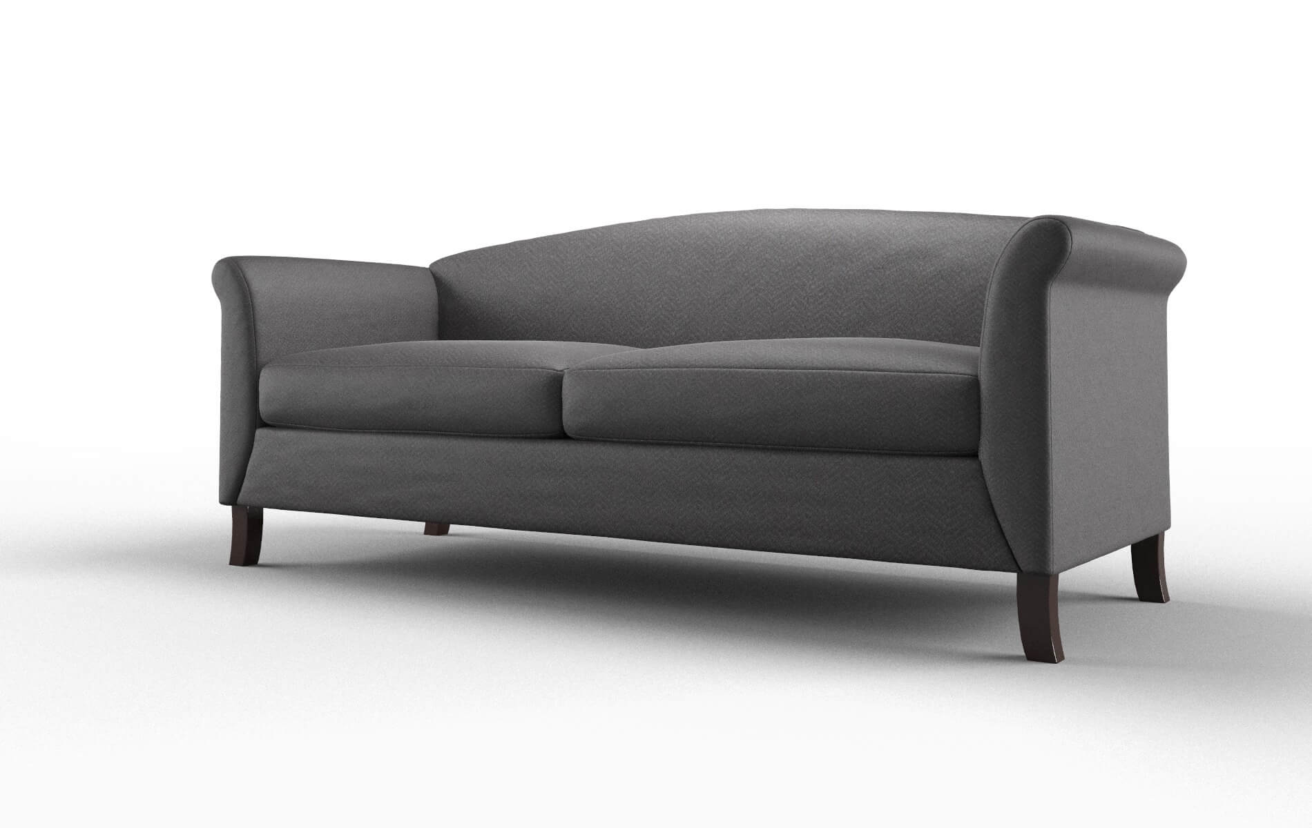 Crete Catalina Charcoal Sofa espresso legs 4