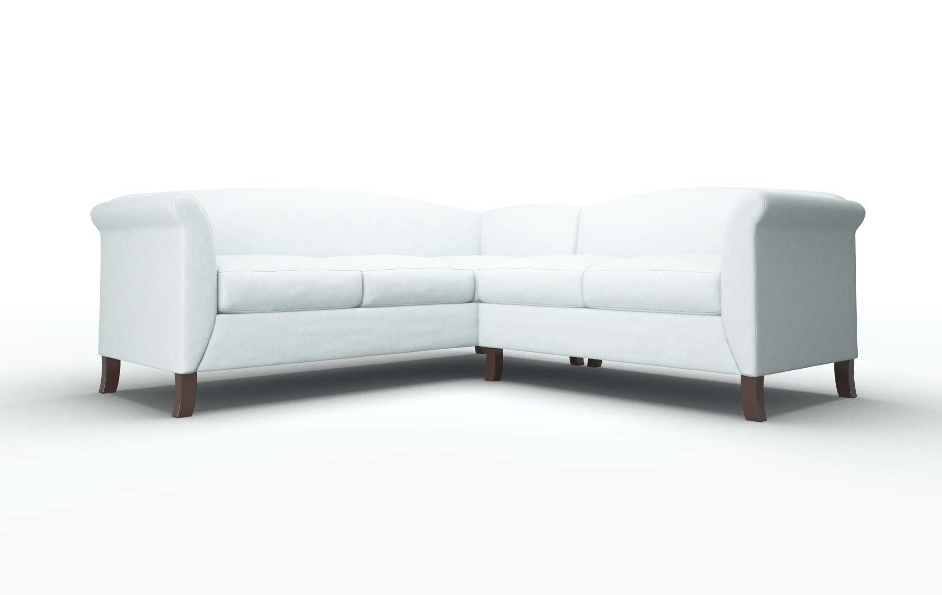 Crete Clyde Cornflower Sectional espresso legs 1