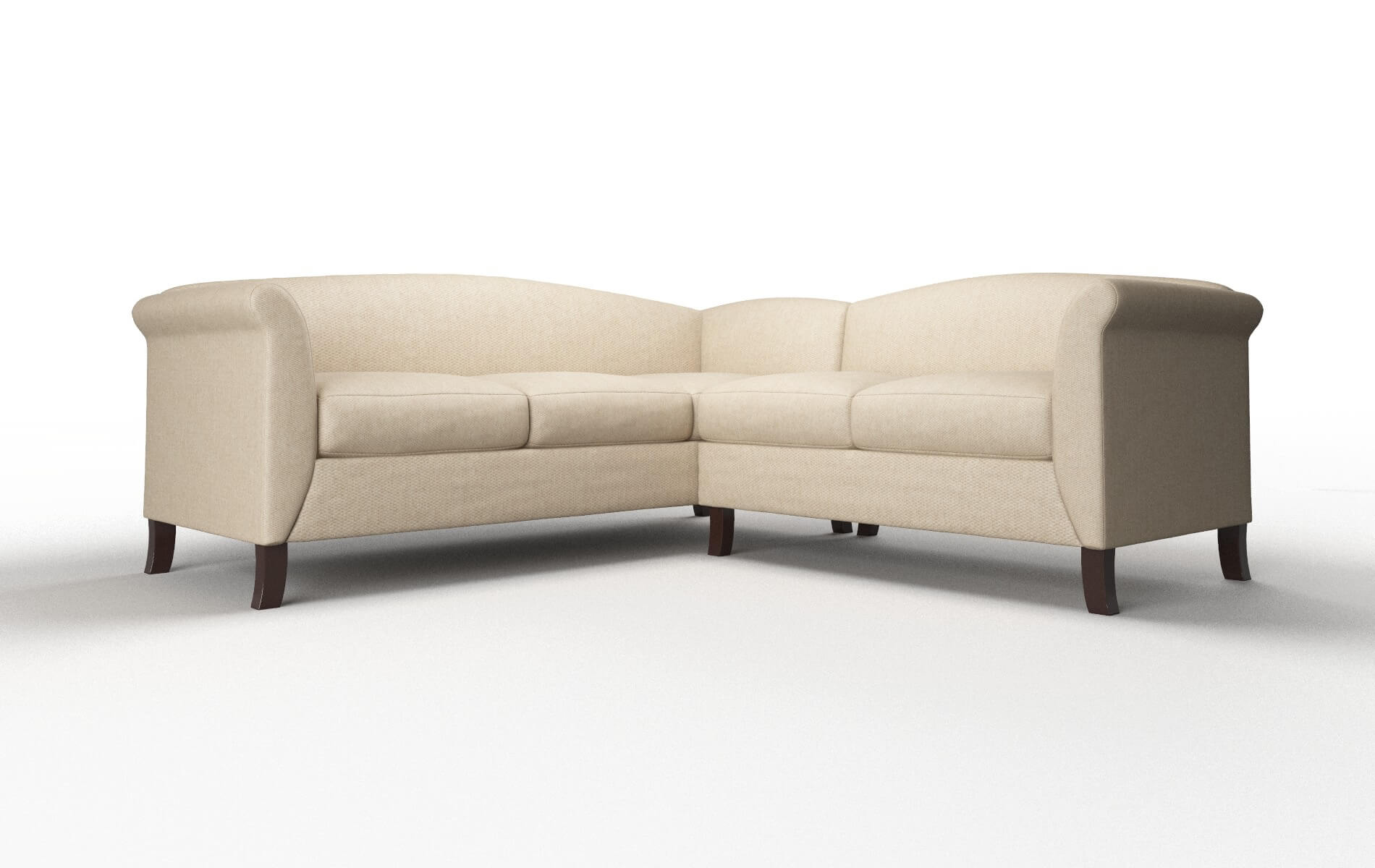 Crete Cosmo Fawn Sectional espresso legs 1