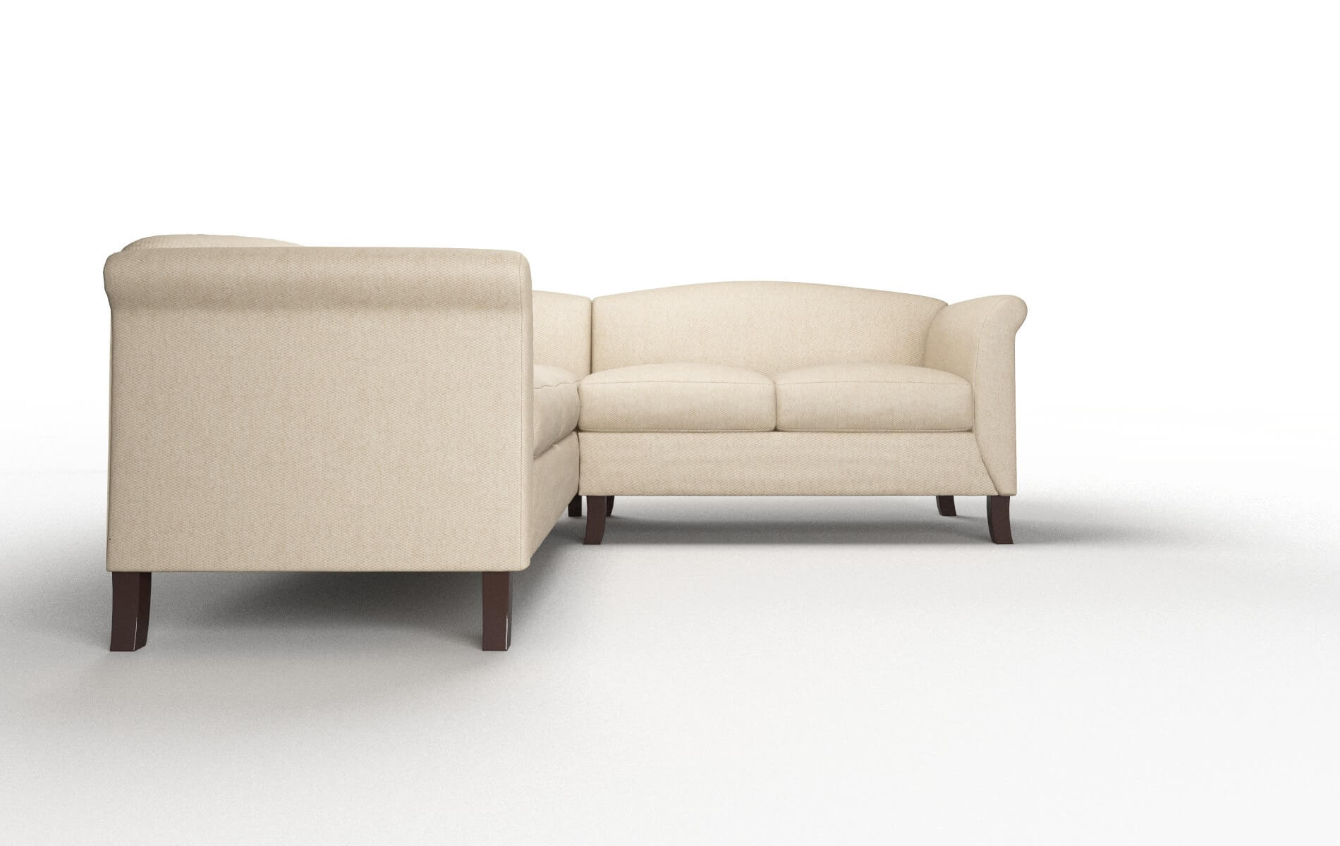 Crete Cosmo Fawn Sectional espresso legs 2